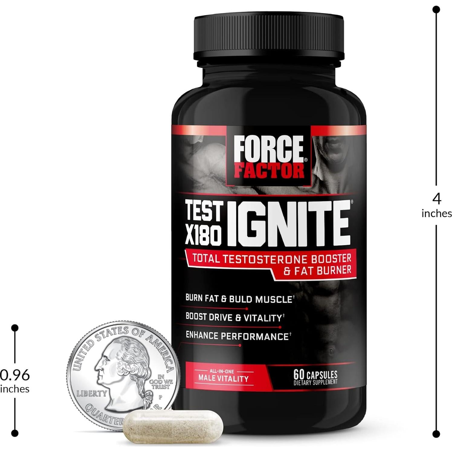 Test X180 Ignite Force Factor - Aumentador de Testosterona 60 Cápsulas