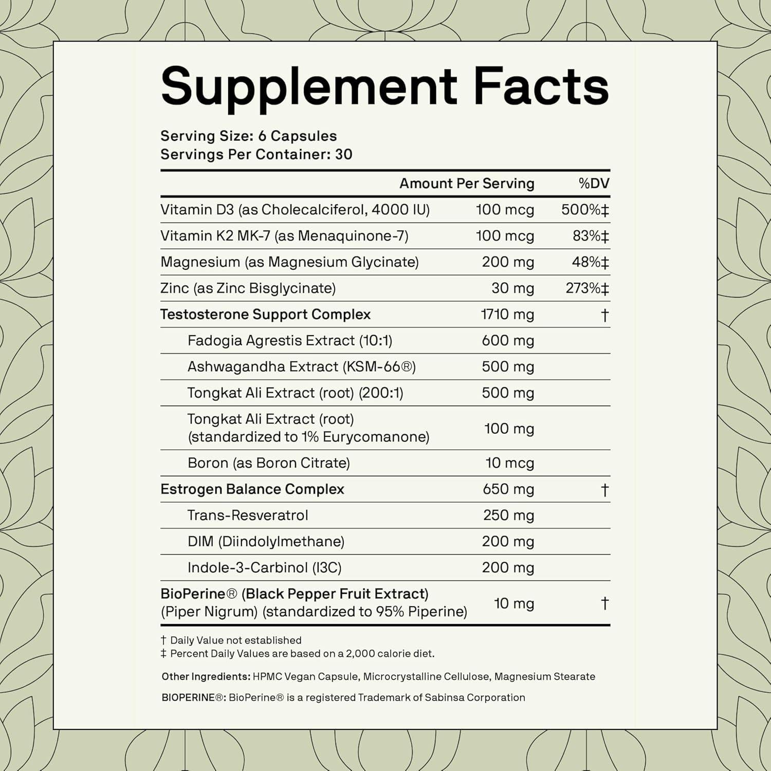 Nutriissa PCT - Soporte Testosterona y Estrógeno - 180 Cápsulas
