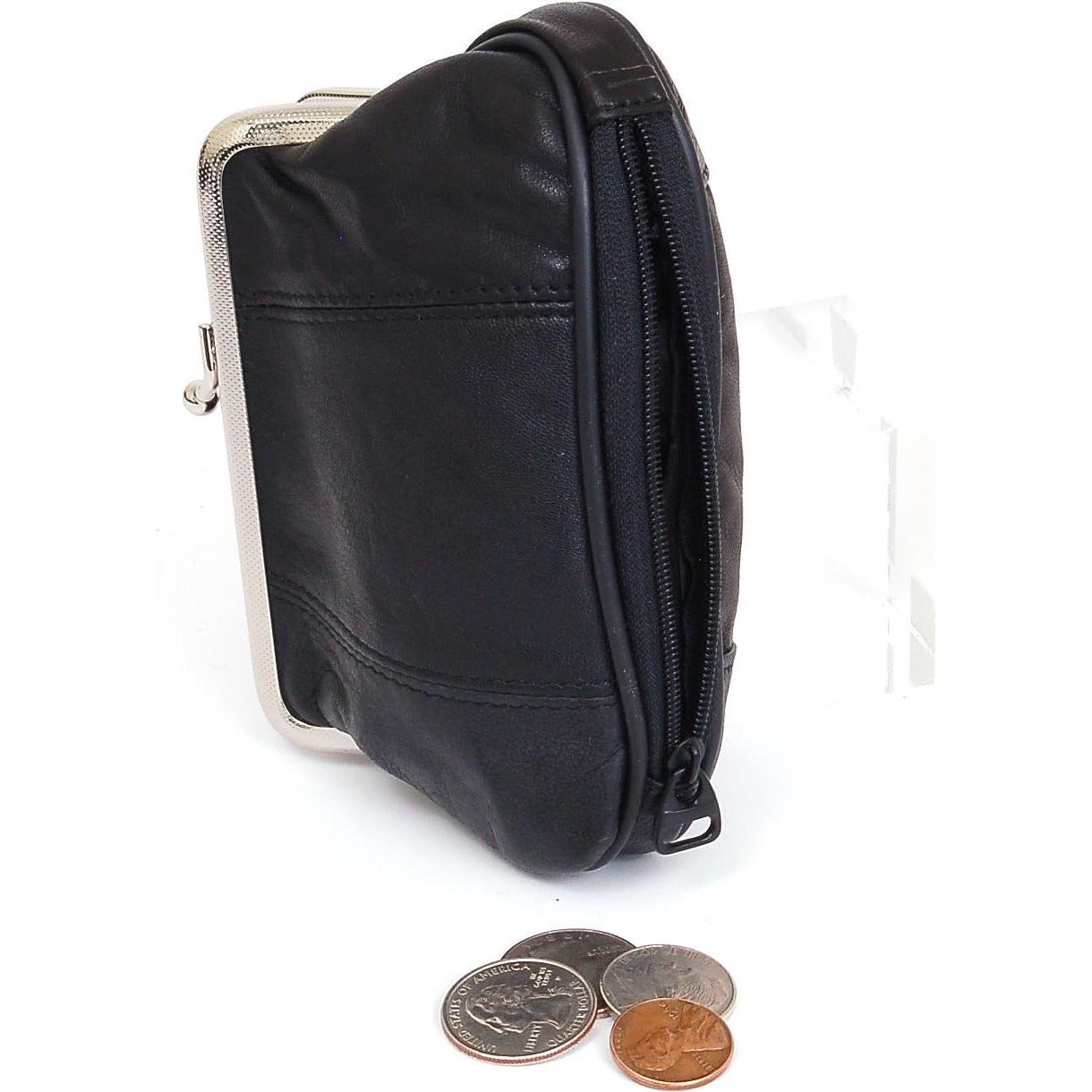 Cartera Mini de Cuero SBR Designs Negra con Cierres