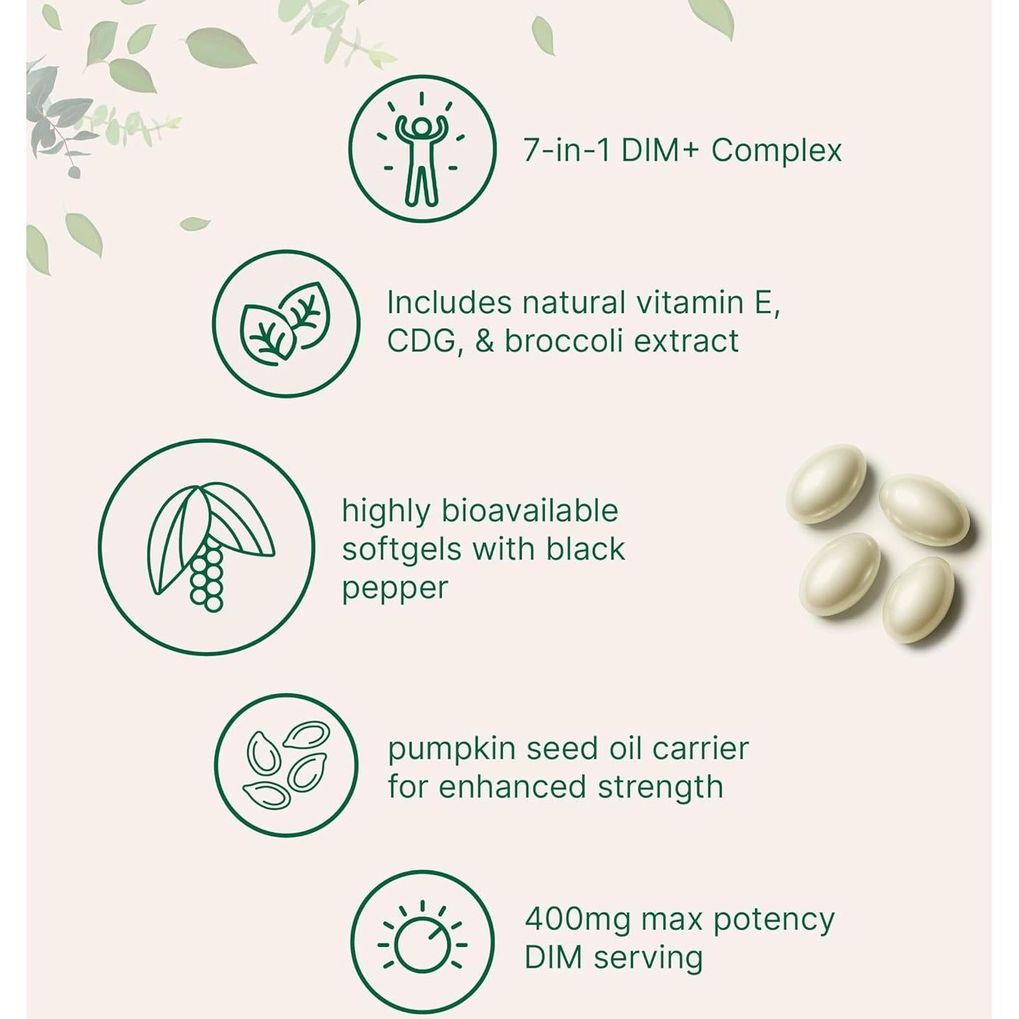 Suplemento DIM+ 400mg Micro Ingredients 240 Softgels
