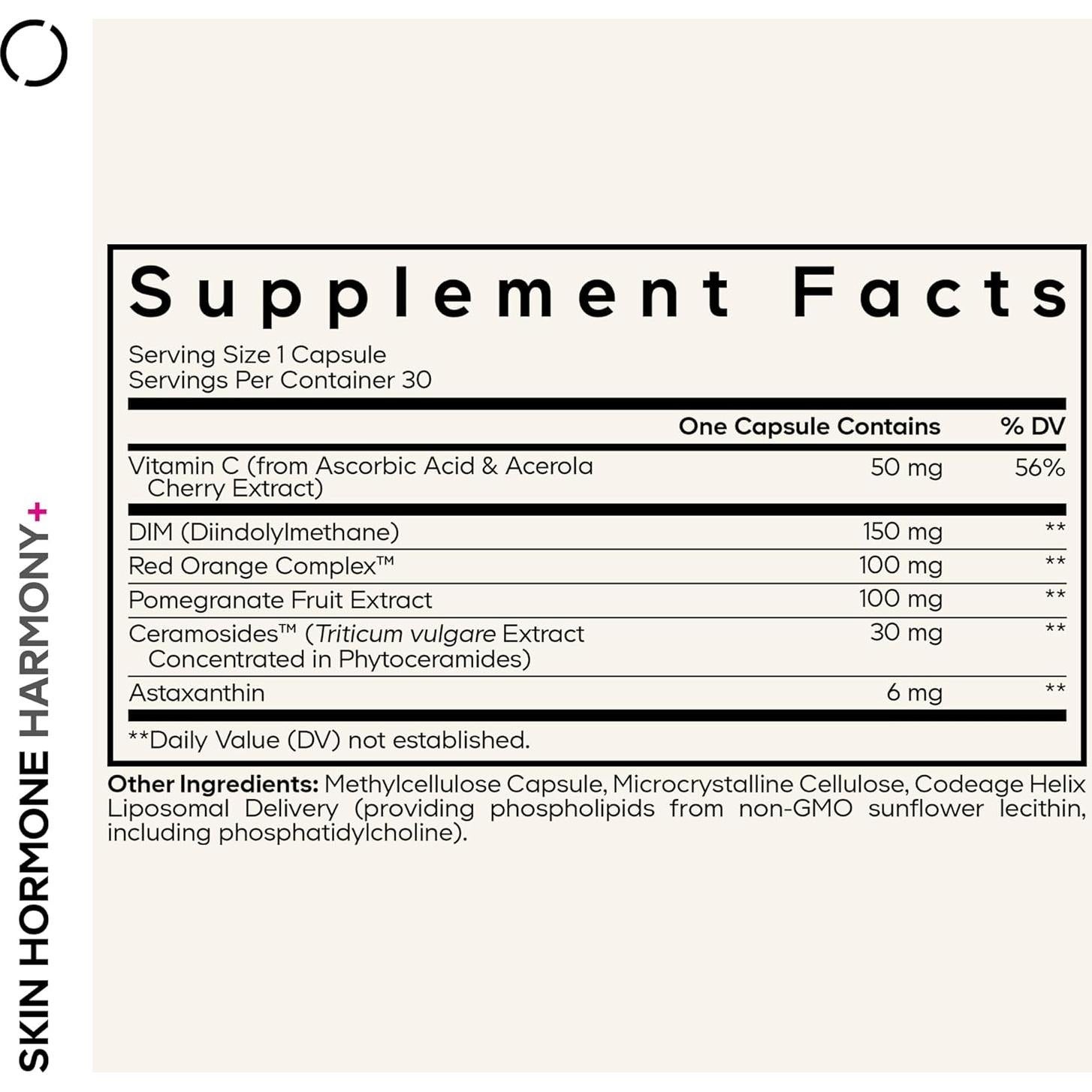 Suplemento Codeage Hormona de Piel Harmony+ 30 Cápsulas