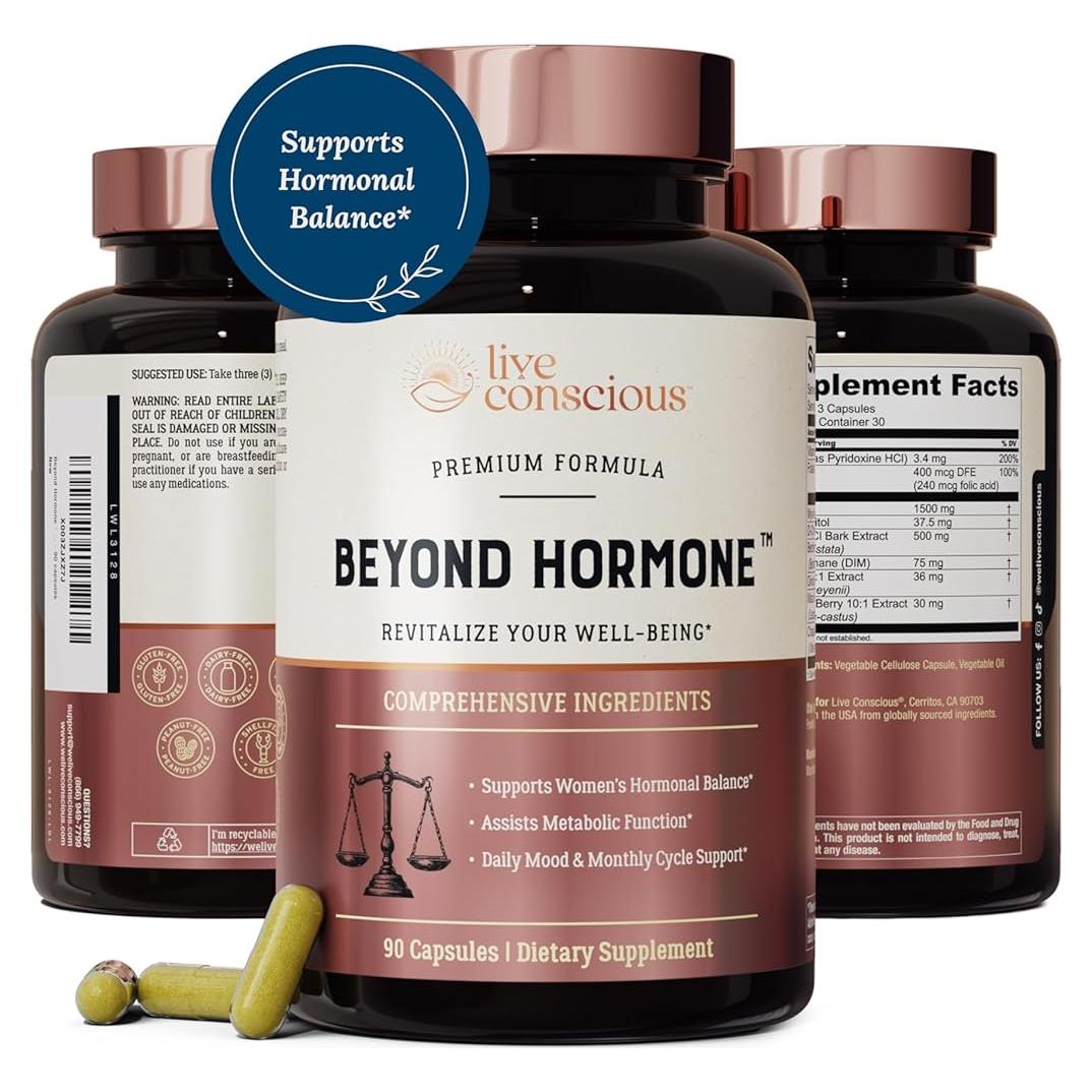 Suplemento Menopausia Live Conscious - 90 Cápsulas - Equilibrio Hormonal