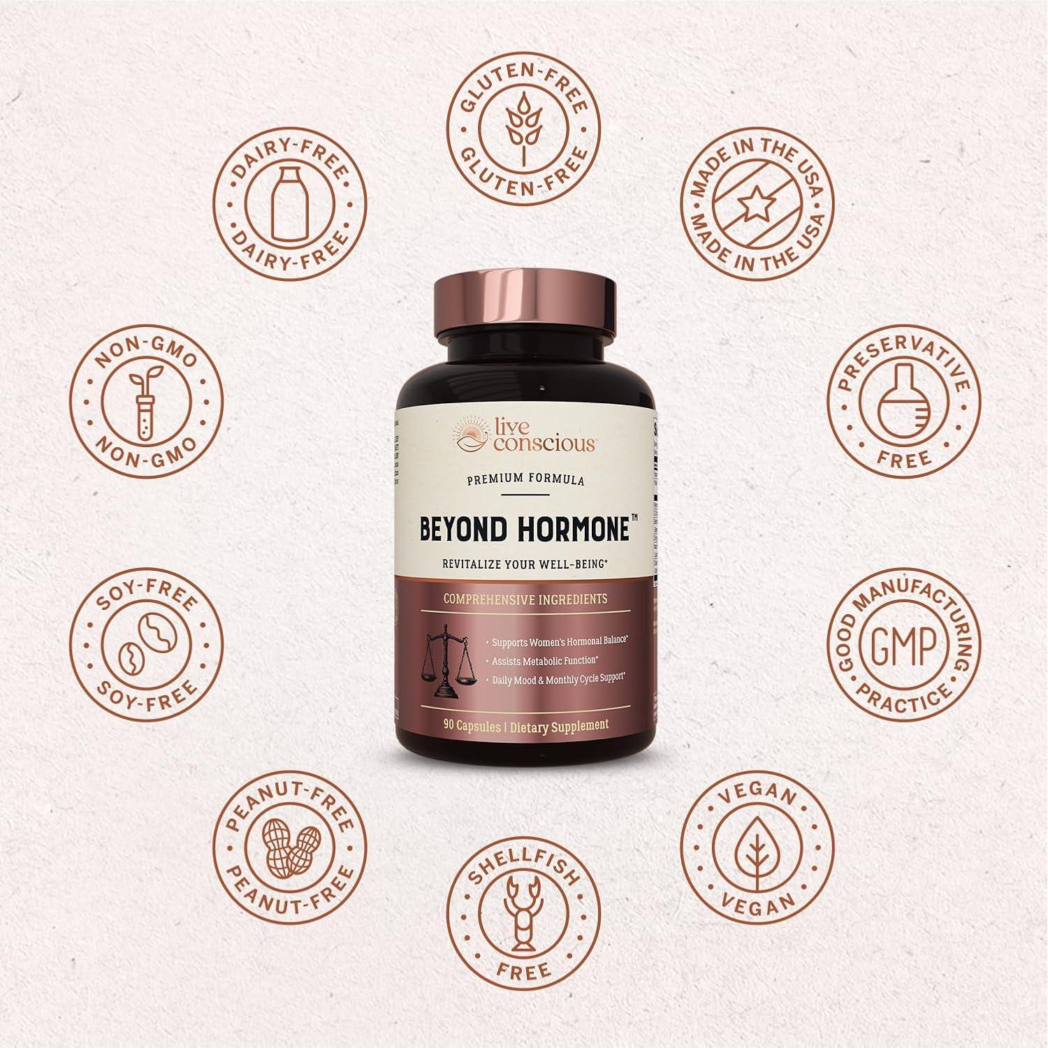 Suplemento Menopausia Live Conscious - 90 Cápsulas - Equilibrio Hormonal