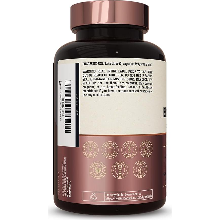 Suplemento Menopausia Live Conscious - 90 Cápsulas - Equilibrio Hormonal