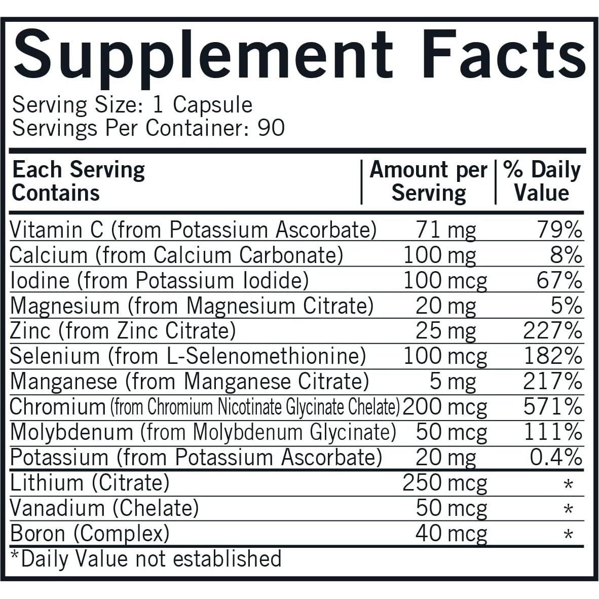 Suplemento Mineral Integral Kirkman WP - 90 Cápsulas Vegetarianas