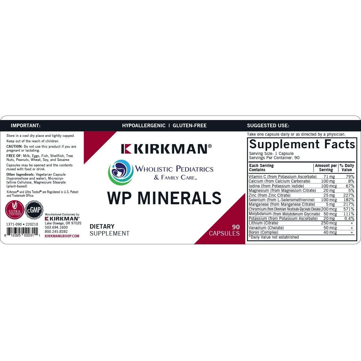 Suplemento Mineral Integral Kirkman WP - 90 Cápsulas Vegetarianas