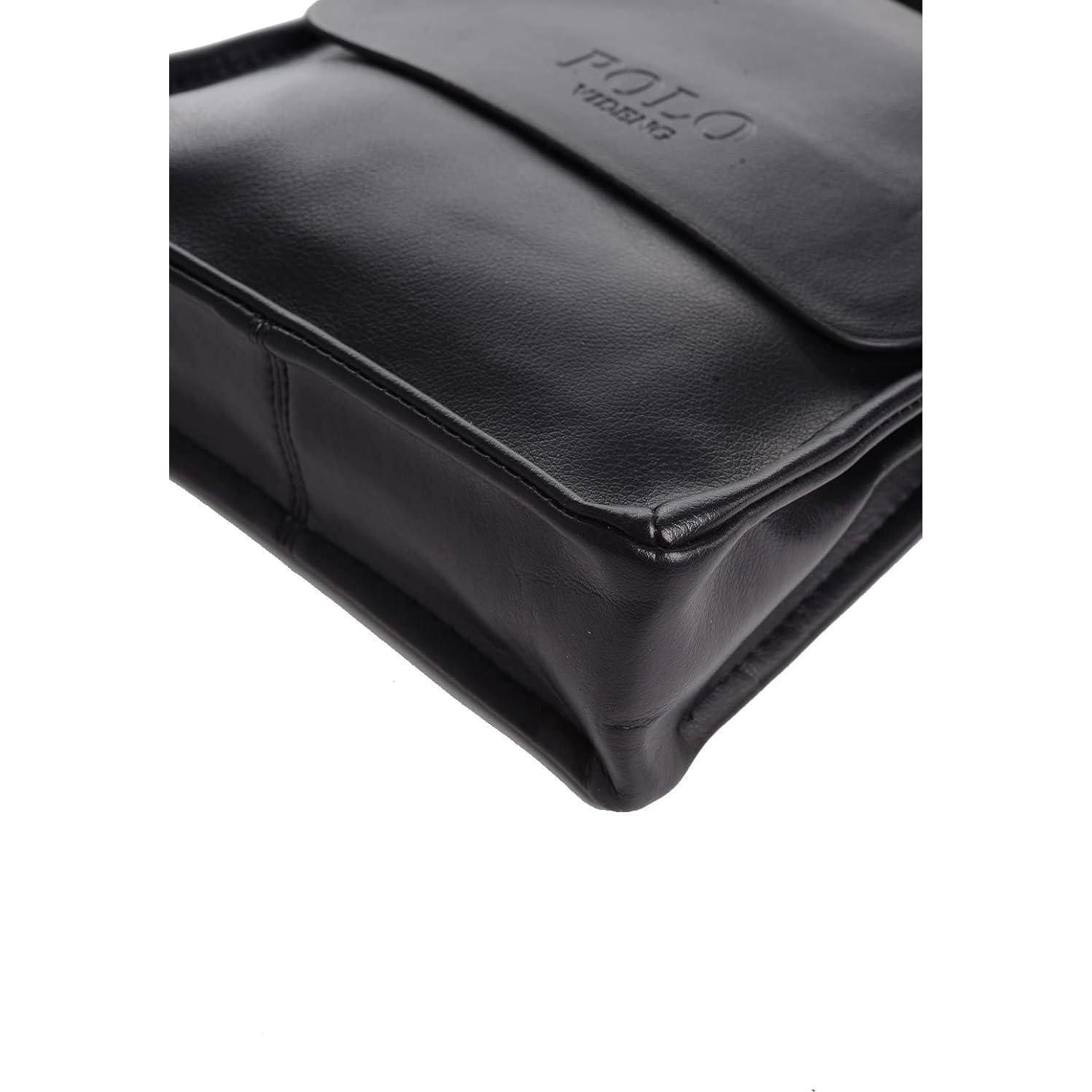 Bolsa de Mensajero de Cuero Henmifyer Marrón 23x6.6x25.9cm