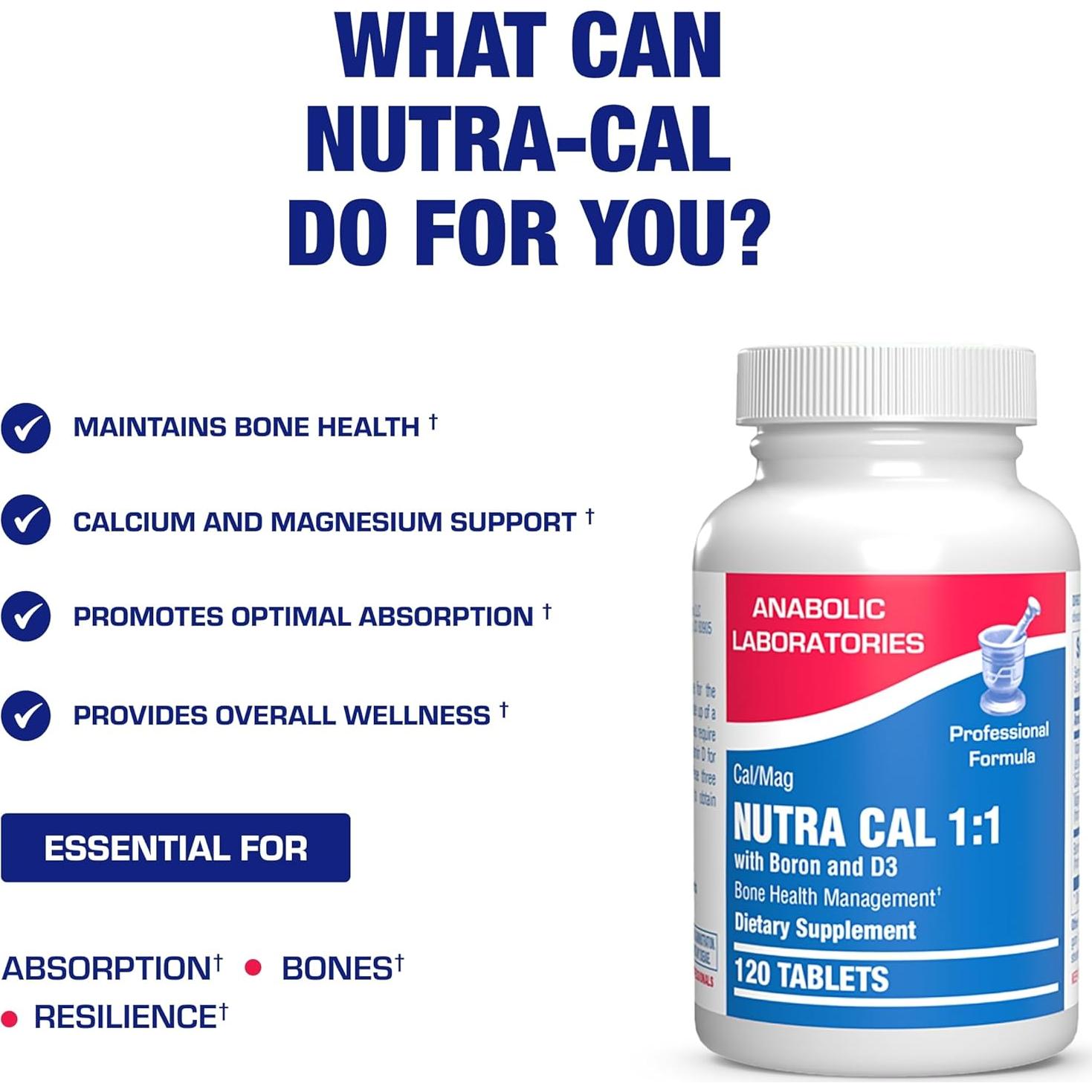 Suplemento de Calcio Magnesio D3 Anabolic Labs 120 Cápsulas