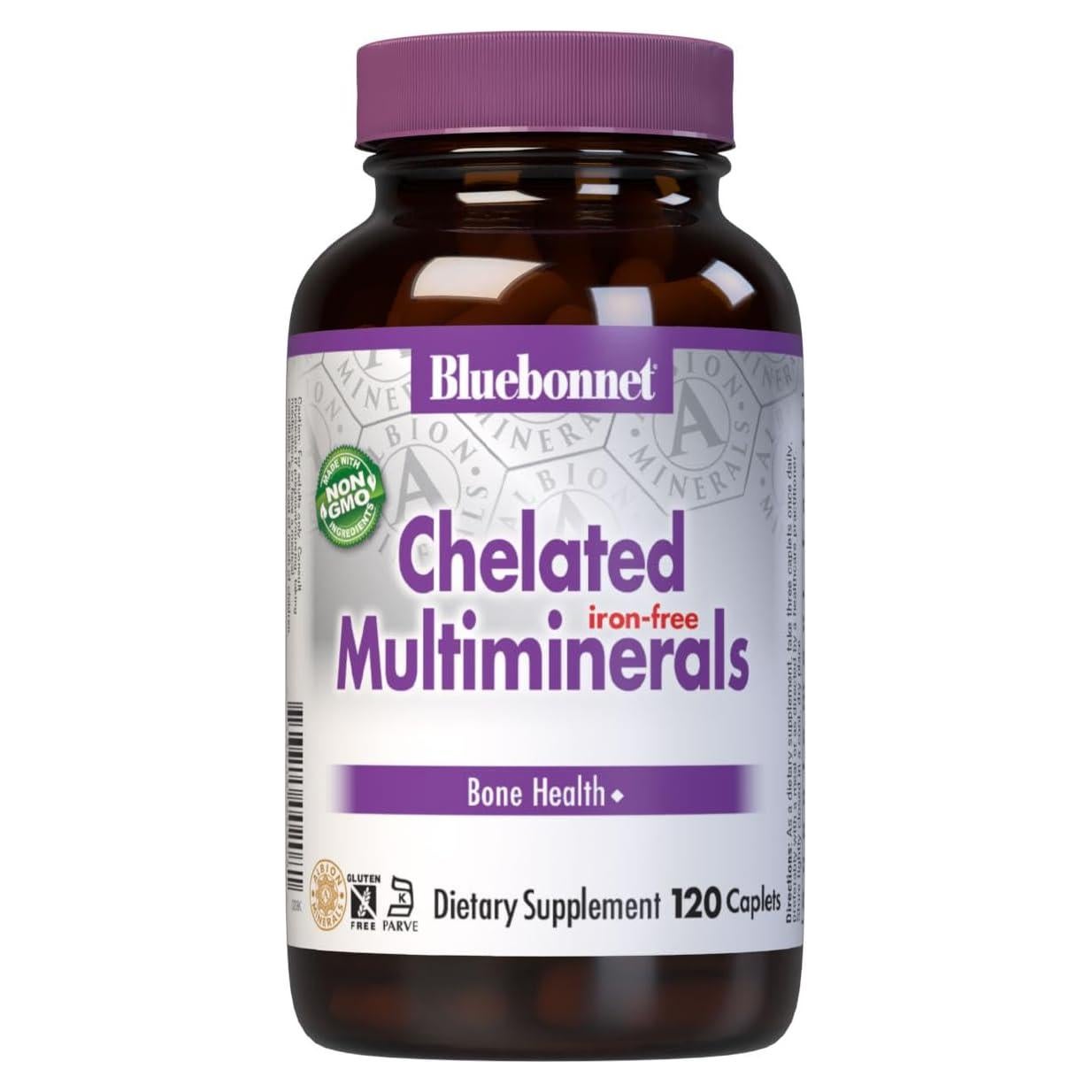 Multiminerales Quelados Sin Hierro Bluebonnet 120 Tabletas