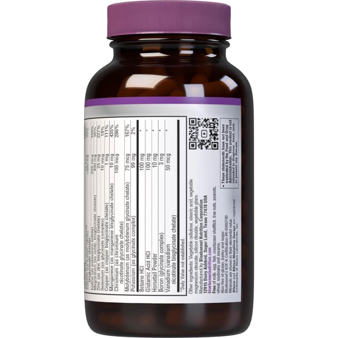 Multiminerales Quelados Sin Hierro Bluebonnet 120 Tabletas