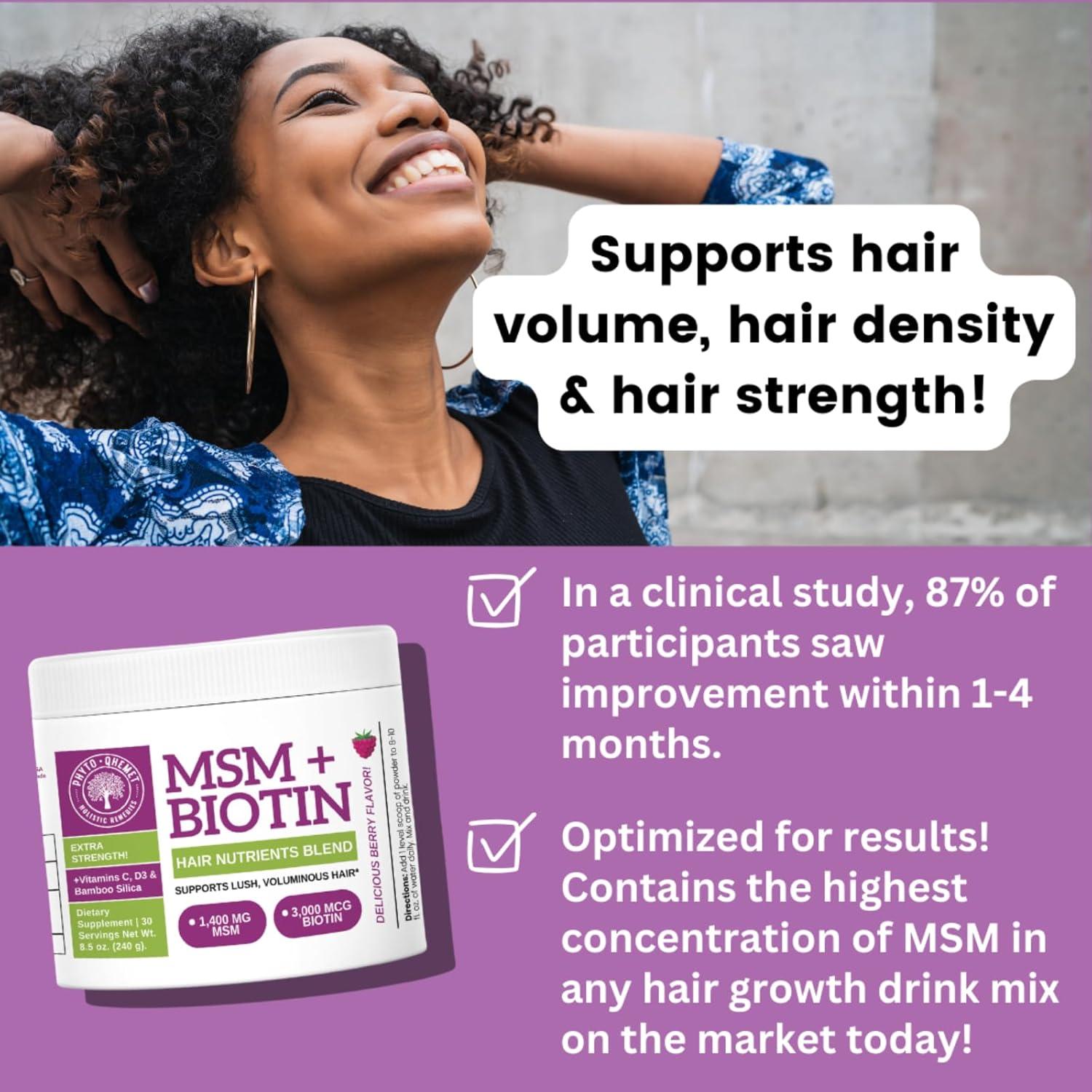 Mezcla Nutrientes Cabello MSM + Biotina Qhemet Biologics 241g