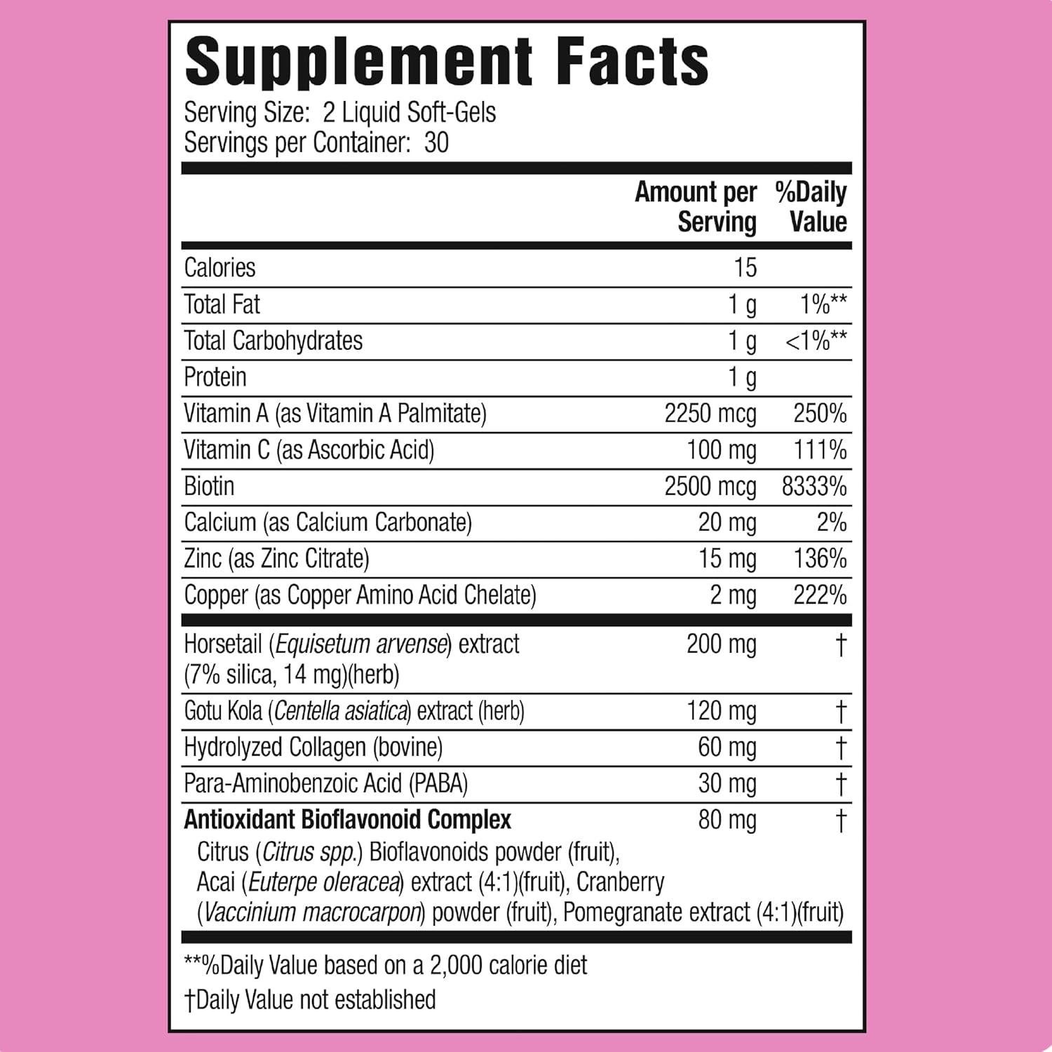 Suplemento Gelatinoso Applied Nutrition Cabello y Uñas 60 Unidades