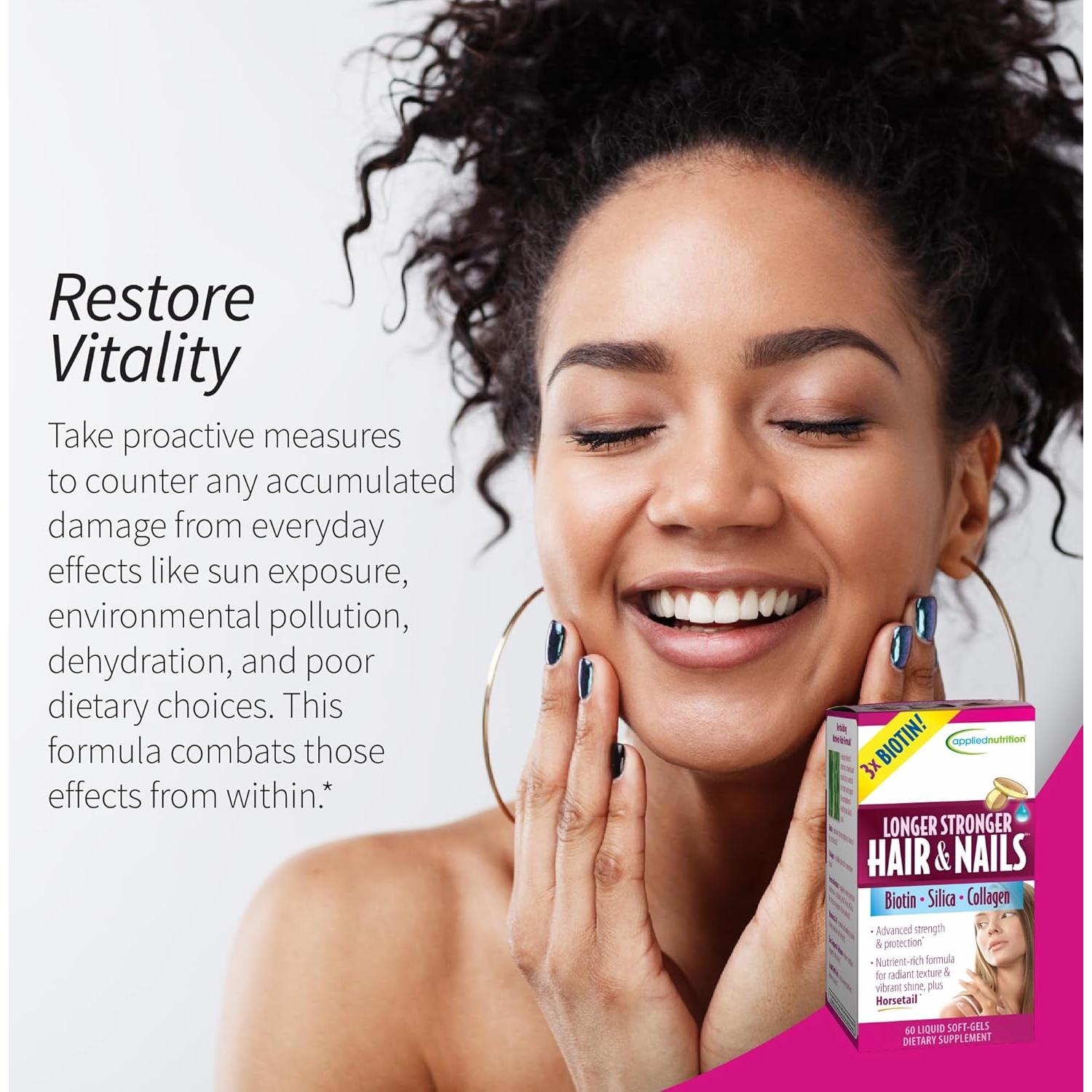 Suplemento Gelatinoso Applied Nutrition Cabello y Uñas 60 Unidades