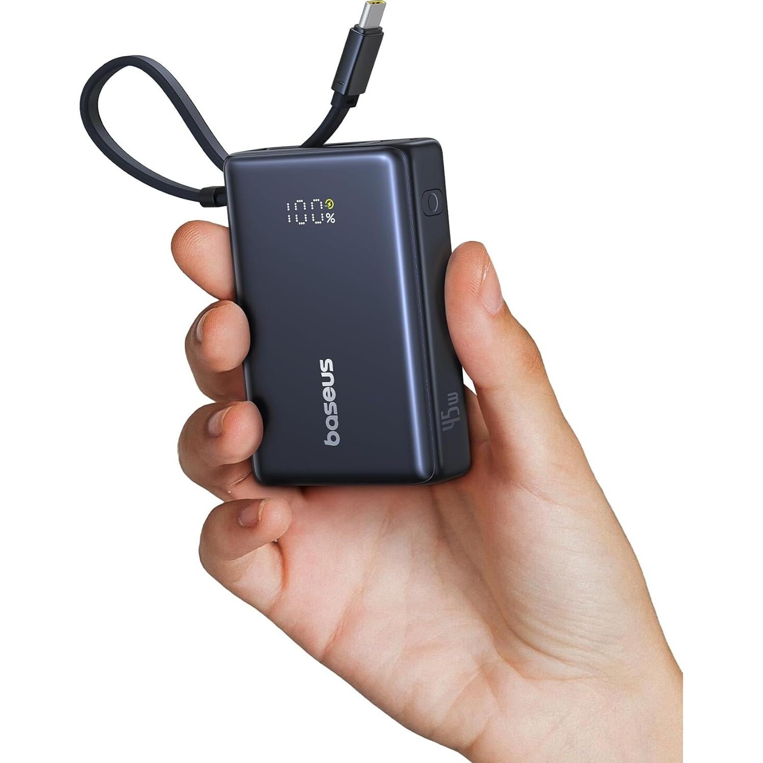 Baseus Power Bank 10000mAh 45W Carga Rápida USB-C Negro
