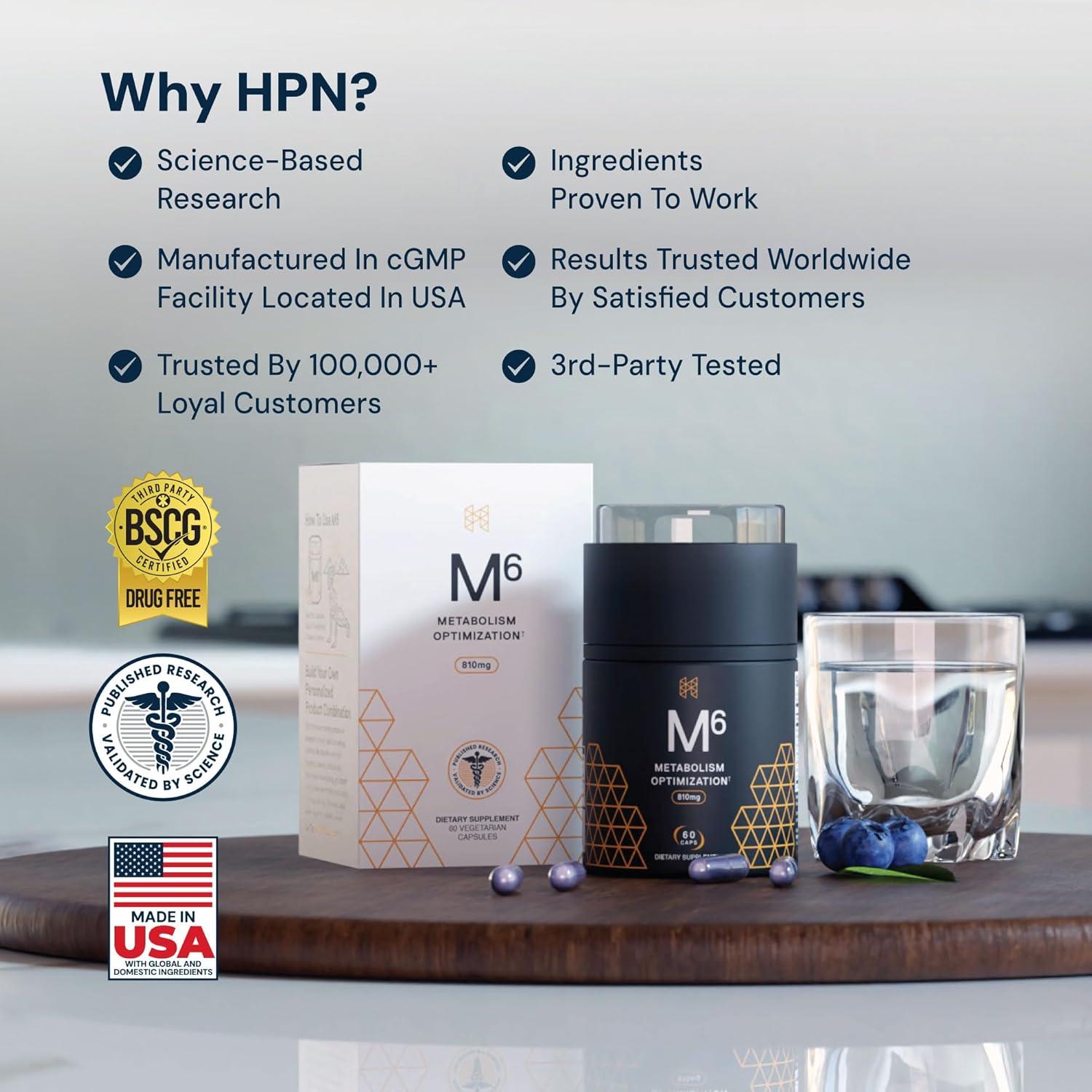 Suplemento Quemador de Grasa HPN M(6) - 60 Cápsulas Veganas