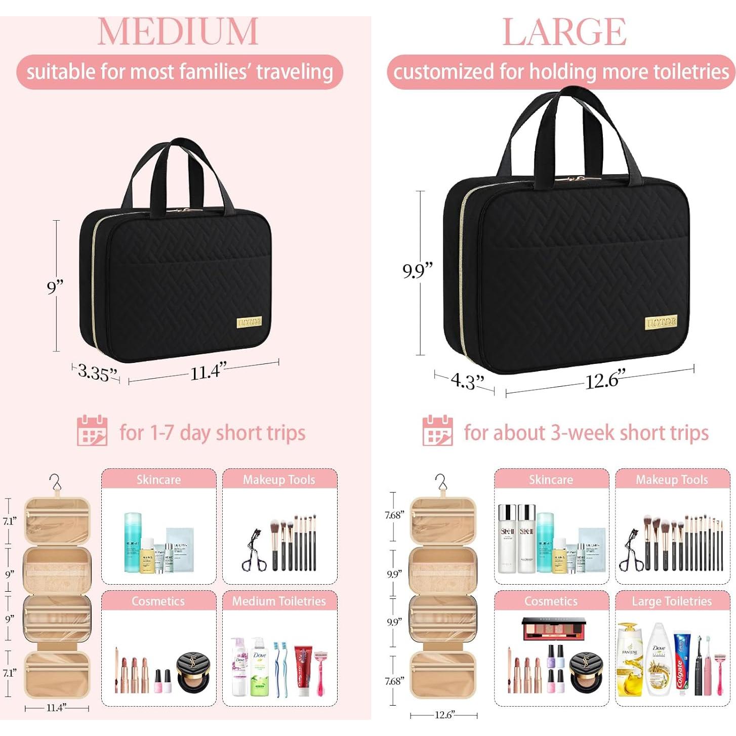 Bolsa de Aseo Colgante HOTOR Mediana Impermeable Negra