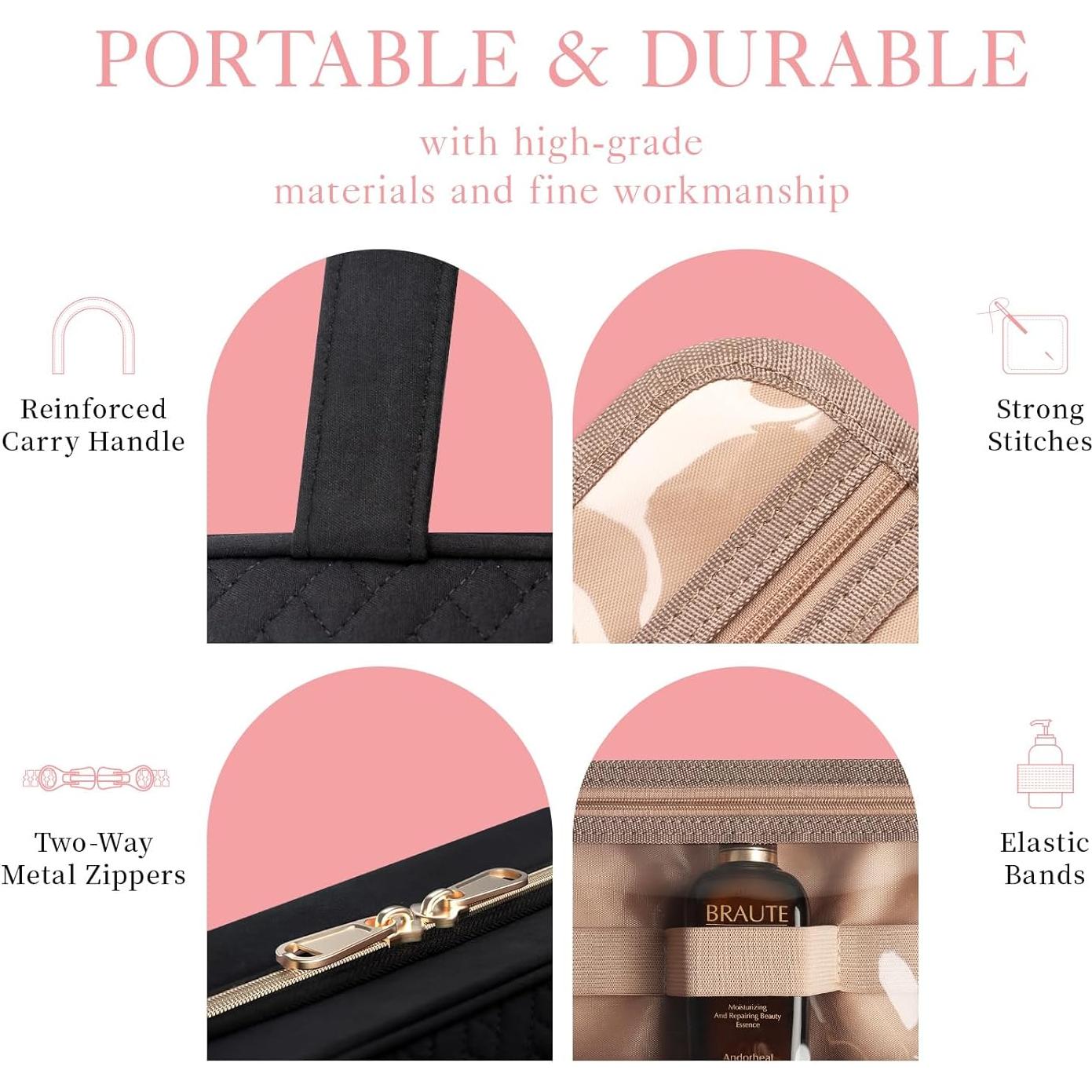 Bolsa de Aseo Colgante HOTOR Mediana Impermeable Negra