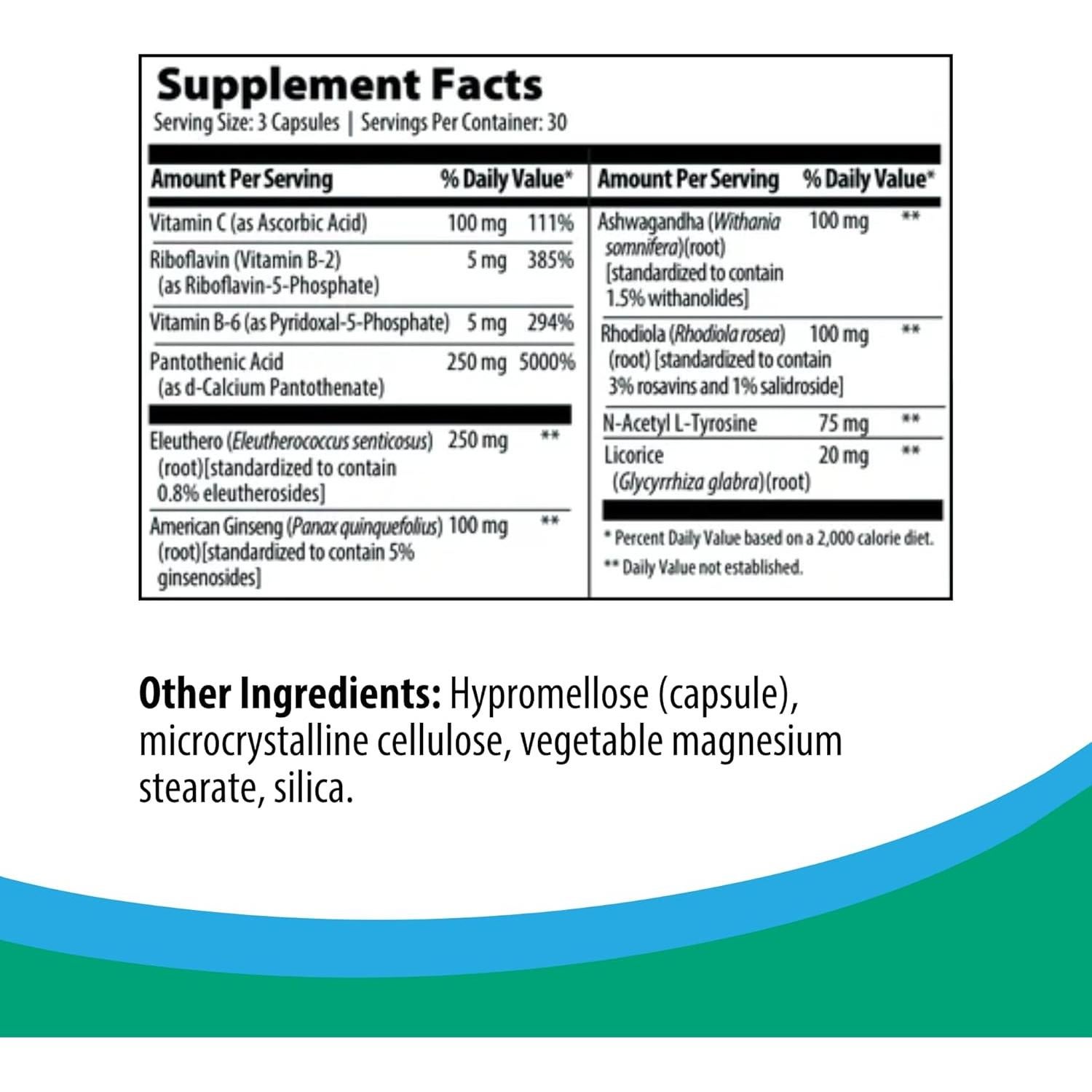 Rootcology Soporte Adrenal 90 Cápsulas | Fórmula Herbal con Vitamina B6