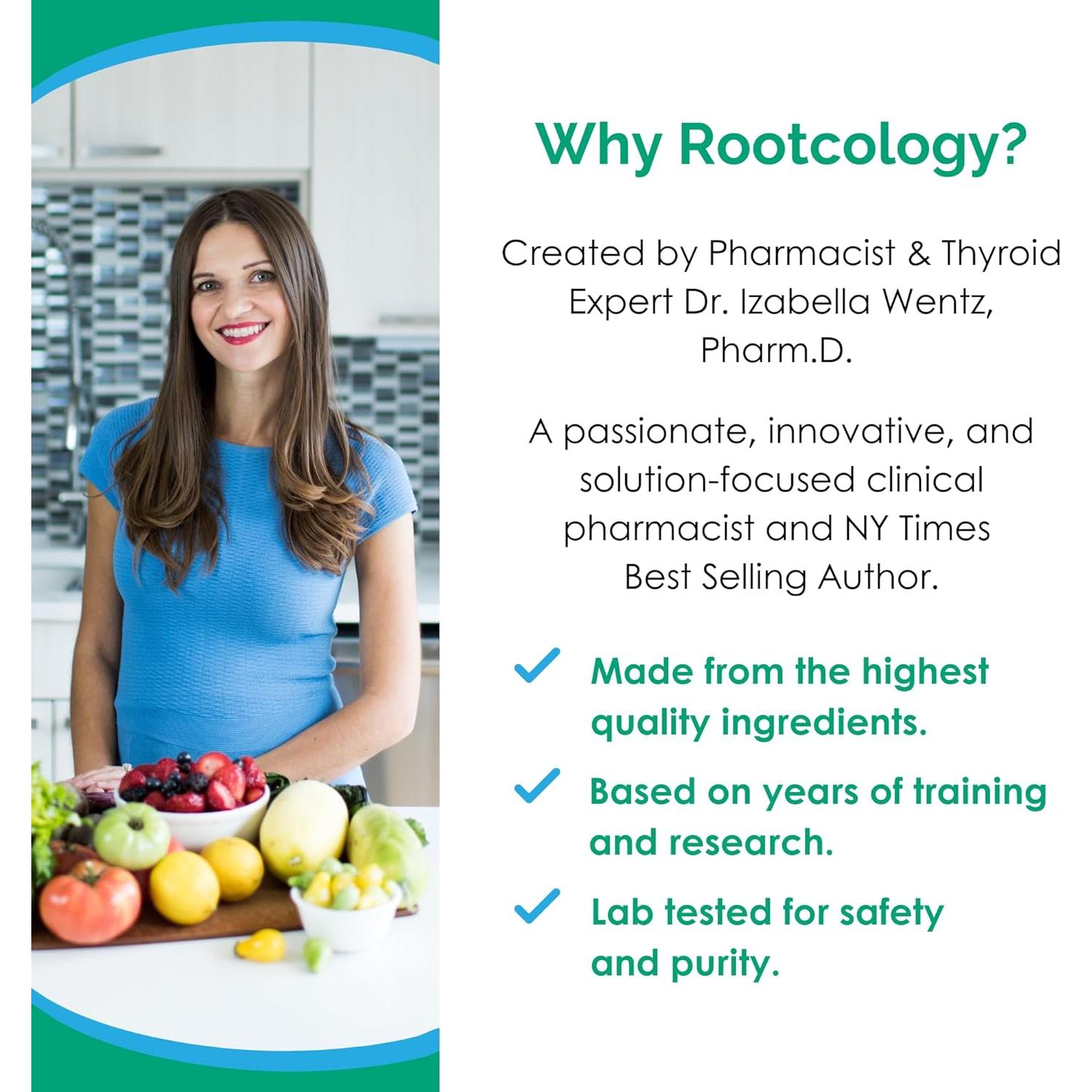 Rootcology Soporte Adrenal 90 Cápsulas | Fórmula Herbal con Vitamina B6