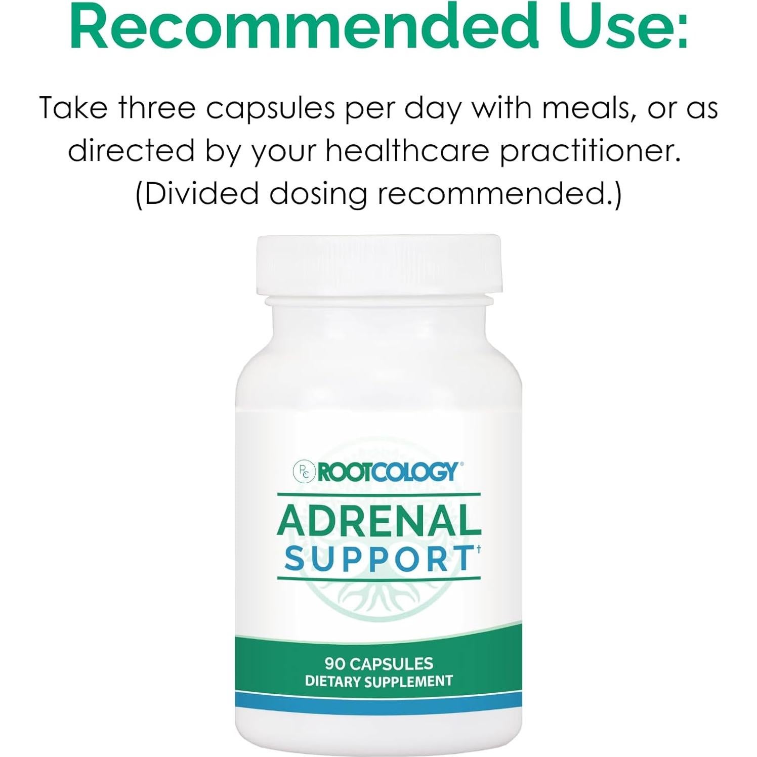 Rootcology Soporte Adrenal 90 Cápsulas | Fórmula Herbal con Vitamina B6