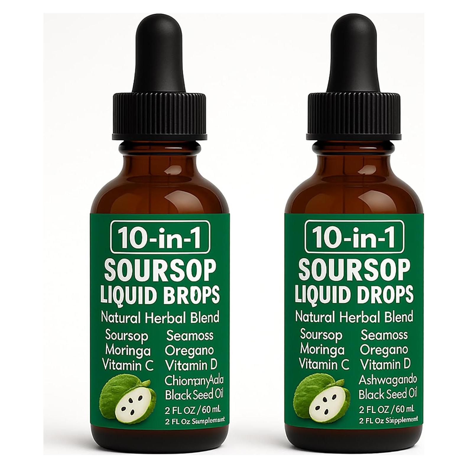 Gotas Naturales de Soursop Nutrapure 60 ml - 10 en 1 Salud Digestiva