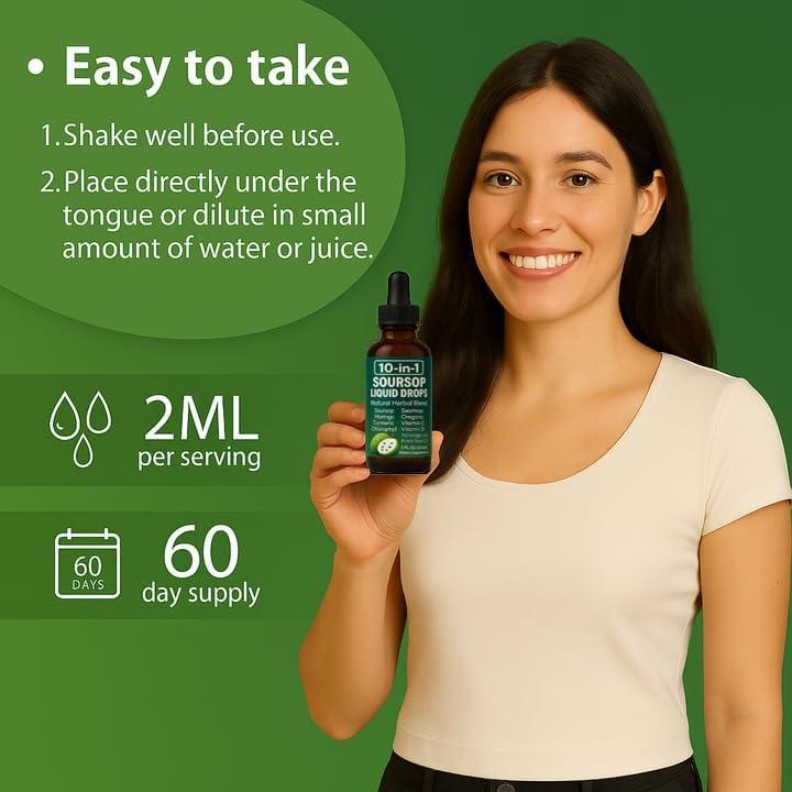 Gotas Naturales de Soursop Nutrapure 60 ml - 10 en 1 Salud Digestiva
