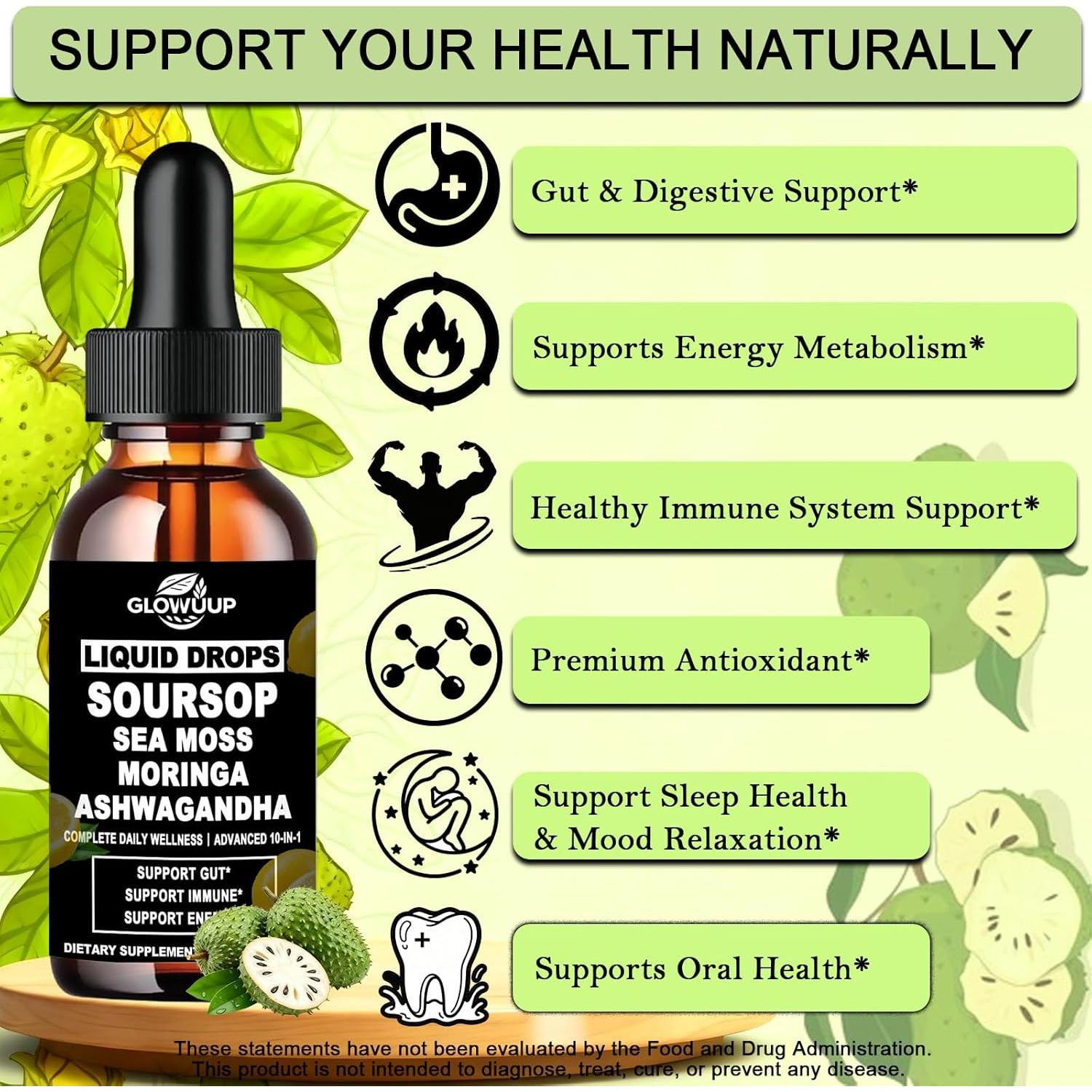 Gotas Amargas de Soursop GLOVVUUP 60 ml - Suplemento Orgánico