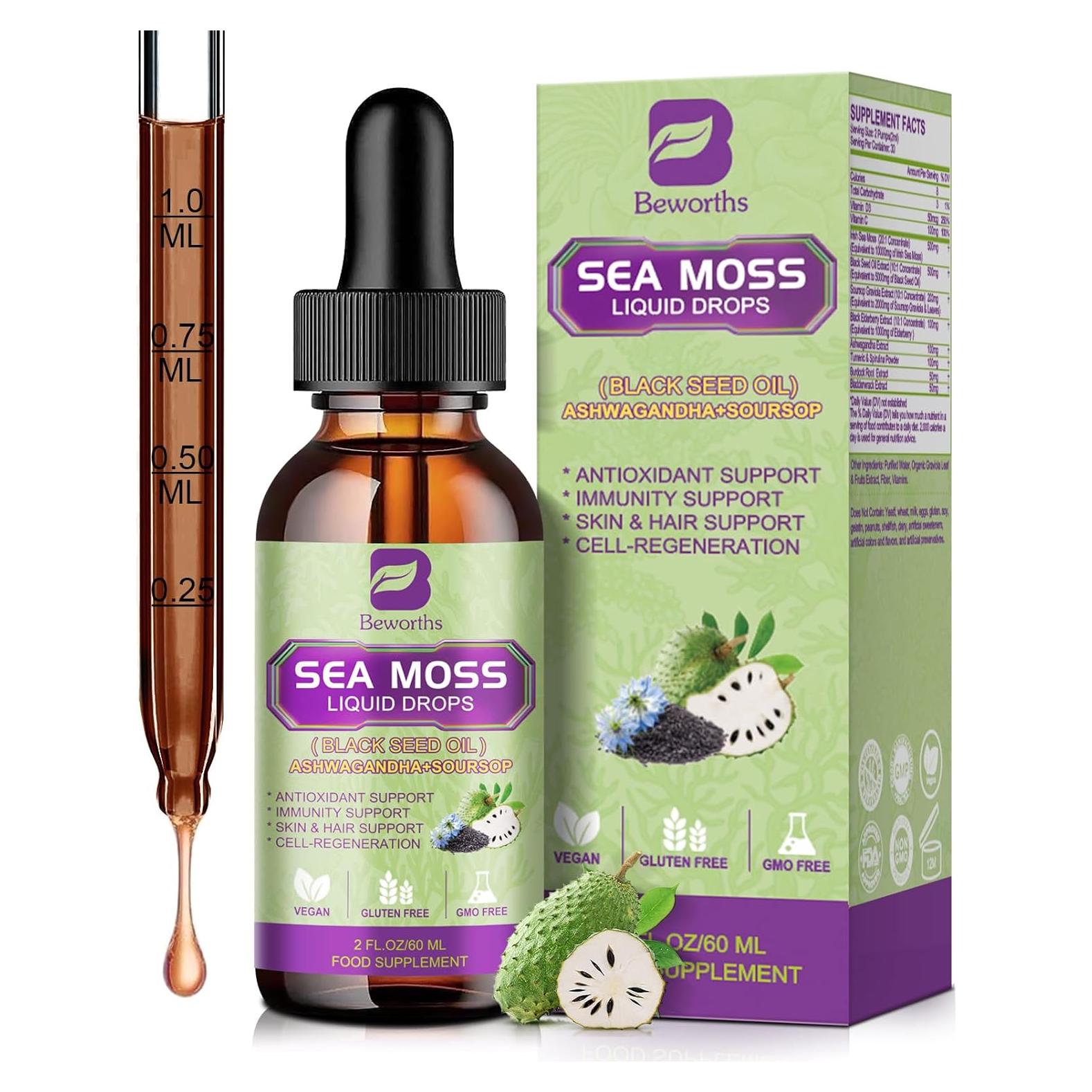 Gotas Líquidas de Musgo Marino B BEWORTHS 59 mL Suplemento