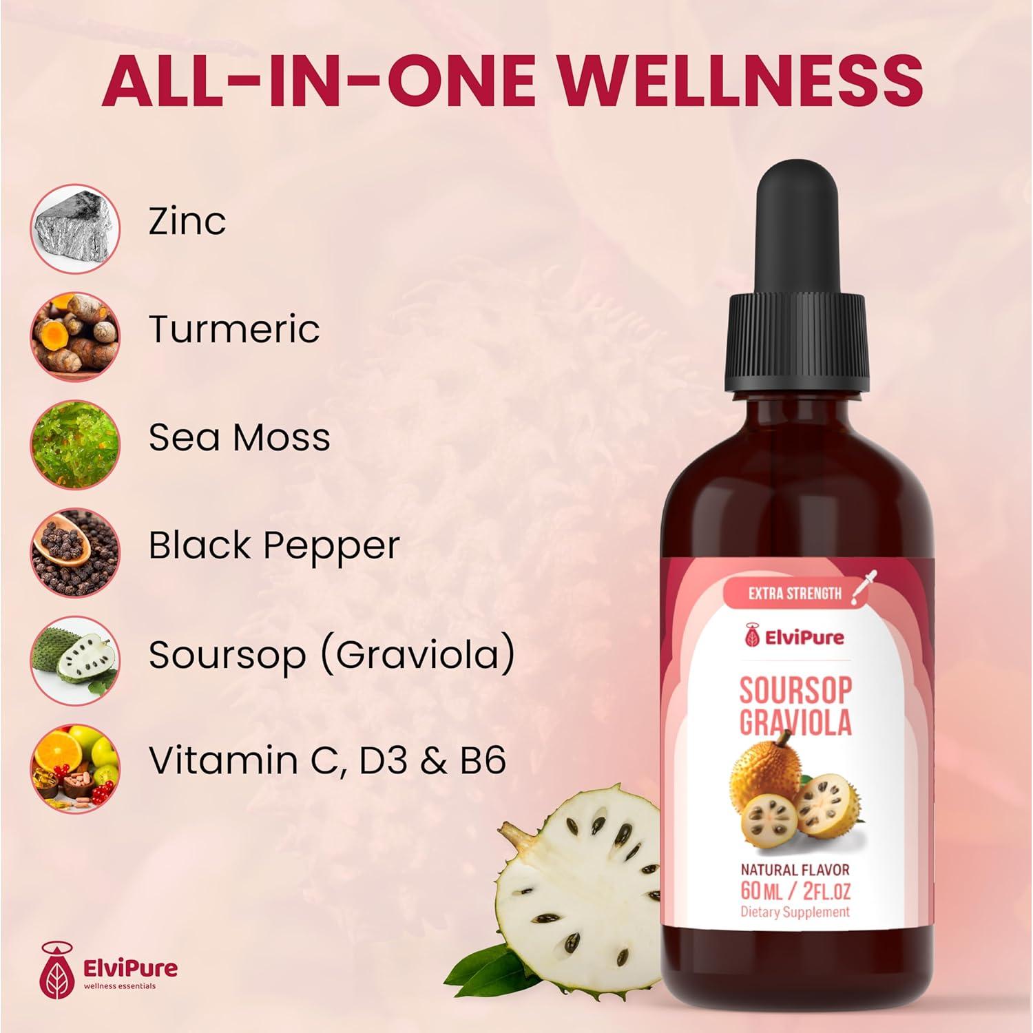 Gotas de Guanábana Orgánica ElviPure 59 ml - Inmunidad y Digestión