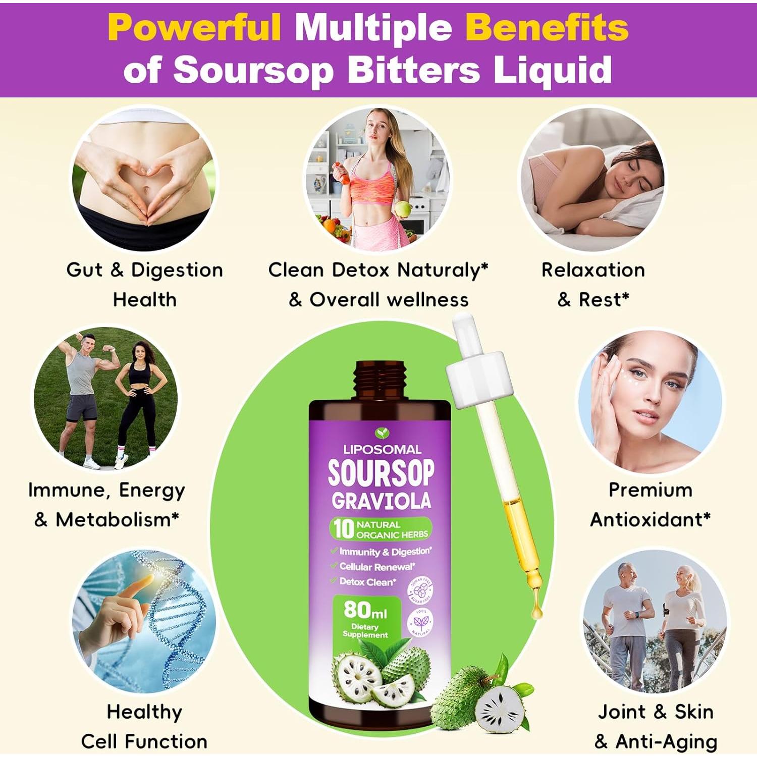 Líquido Amargo de Guanábana Mezqai 80ml - Multivitaminas Naturales