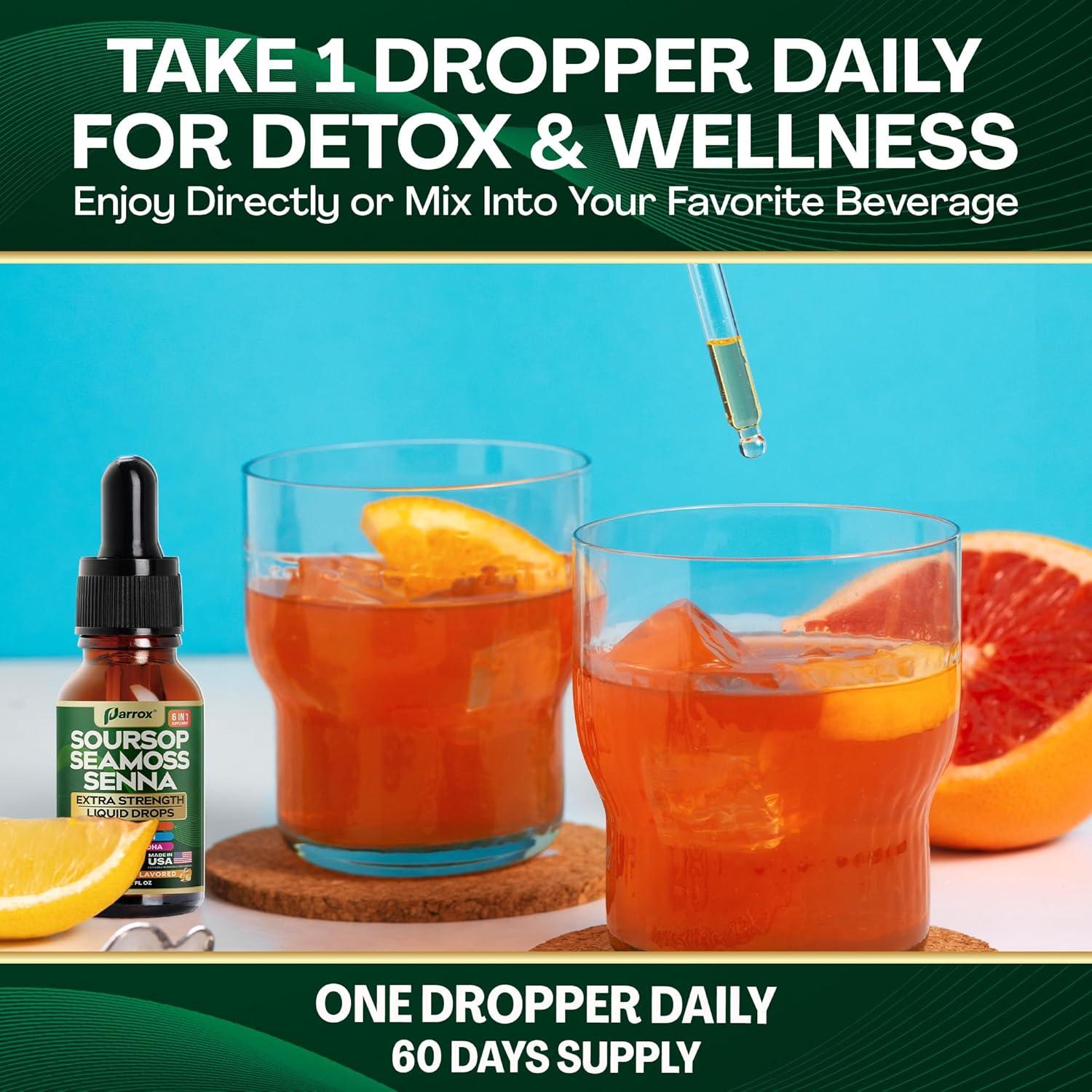 Gotas Líquidas Parrox Soursop Seamoss Senna 60 Porciones