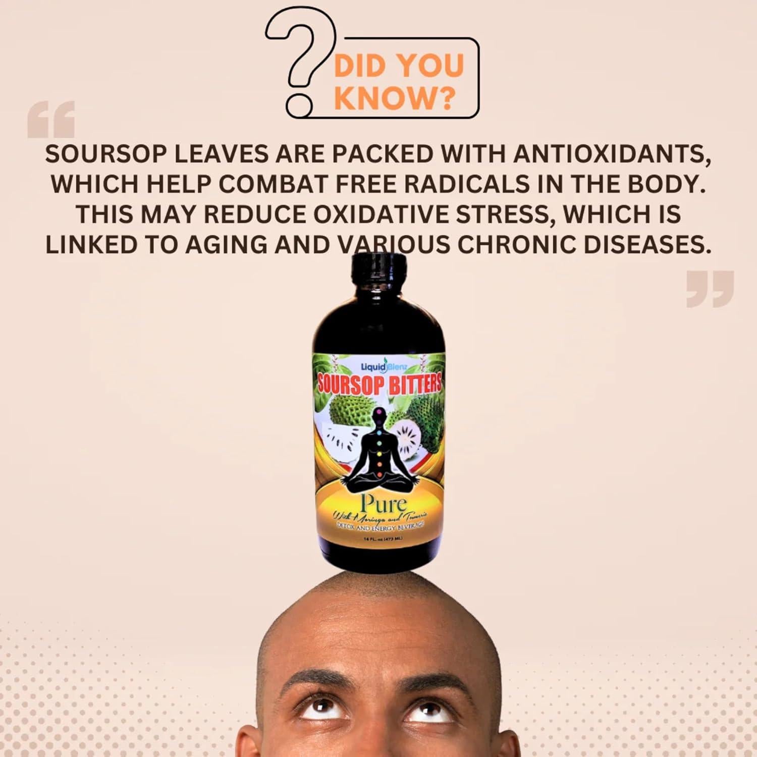 Bitter de Soursop Liquid Blenz 473 ml con Moringa y Cúrcuma