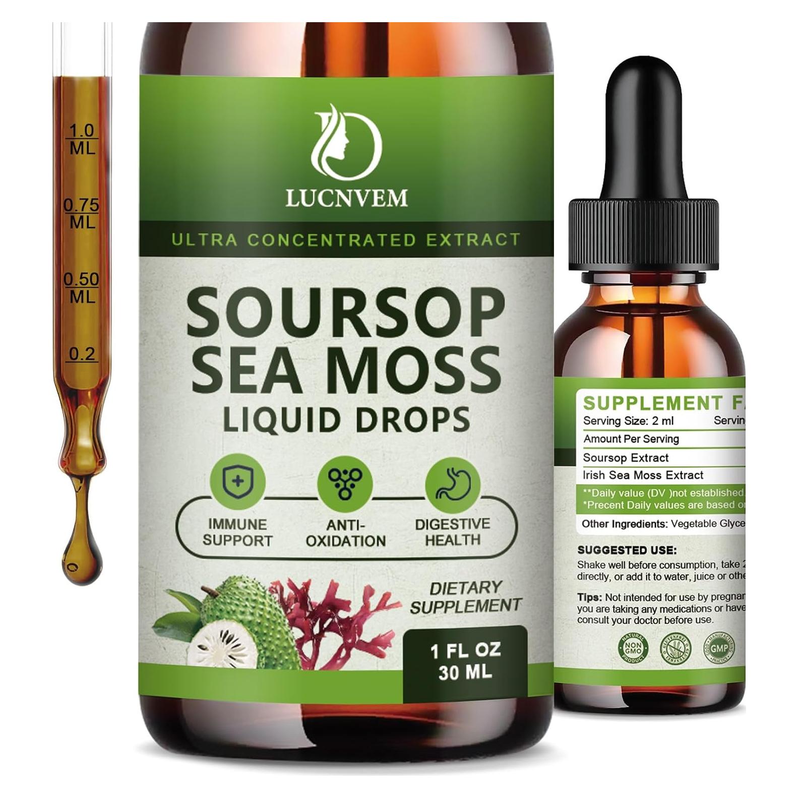 Gotas Líquidas de Graviola y Musgo Marino LUCNVEM 118 ml