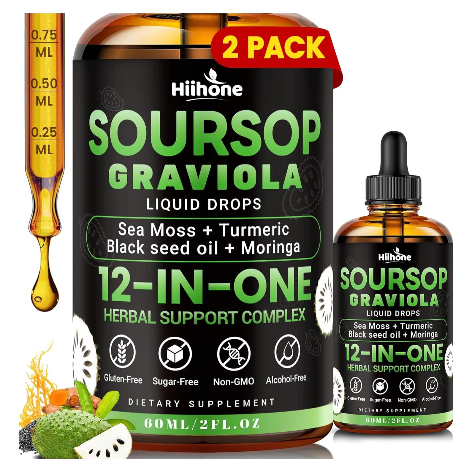 Gotas Líquidas Amargas HIIHONE 12-en-1 Soursop 59.15 ml