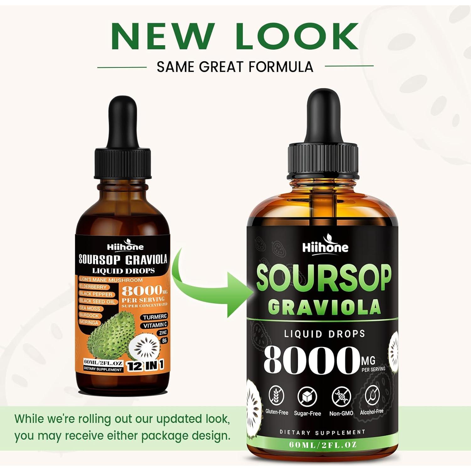 Gotas Líquidas Amargas HIIHONE 12-en-1 Soursop 59.15 ml