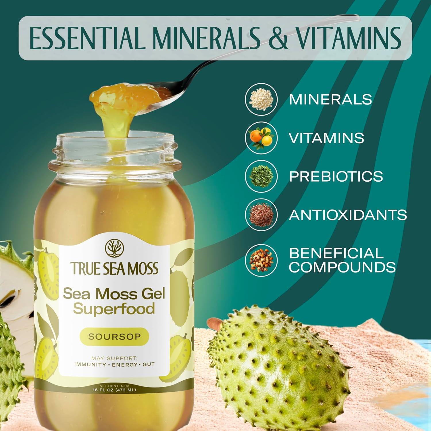 Gel de Musgo Marino TrueSeaMoss Guanábana 473ml - Natural