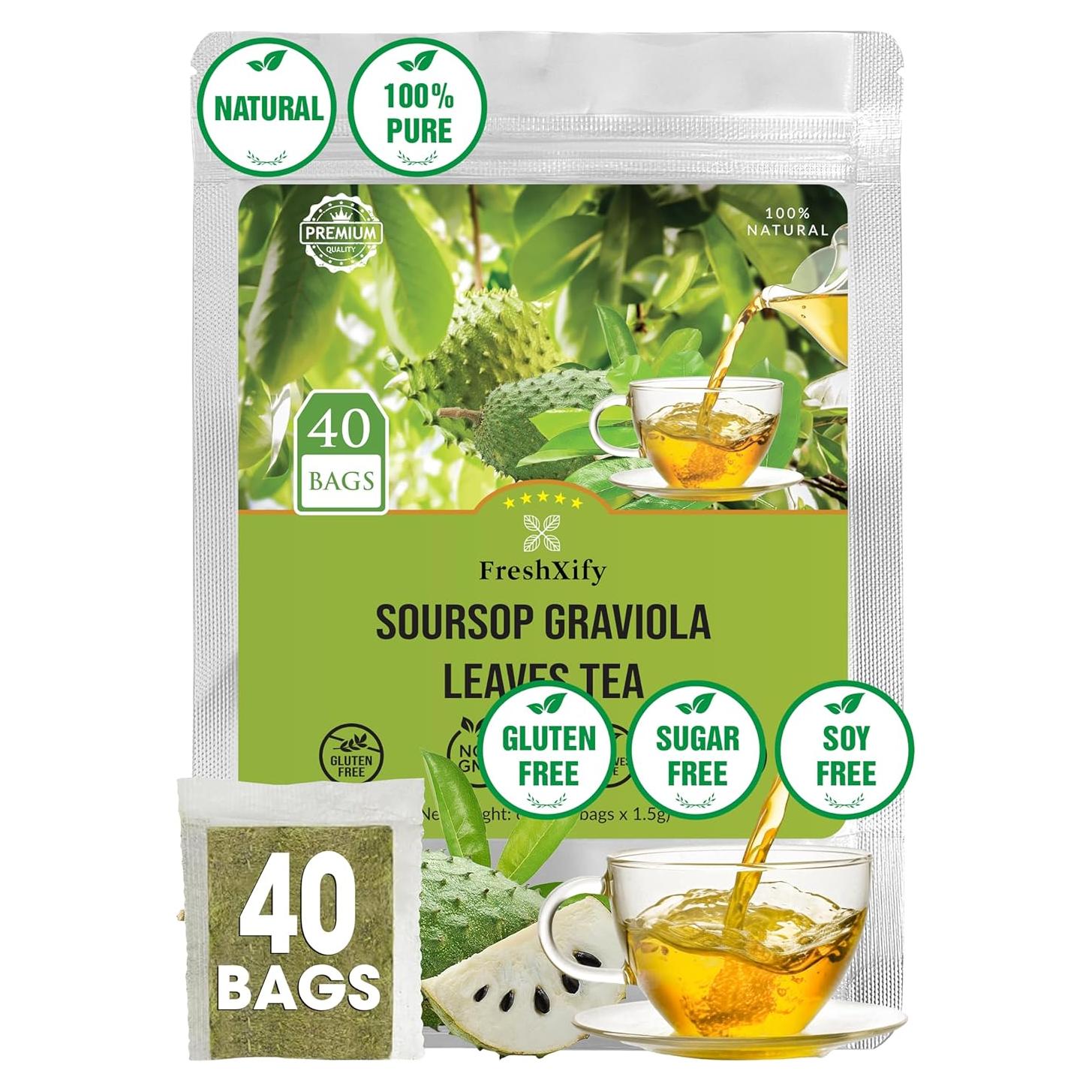 Té de Guanábana FreshXify – 40 Bolsitas 100% Naturales Sin Cafeína