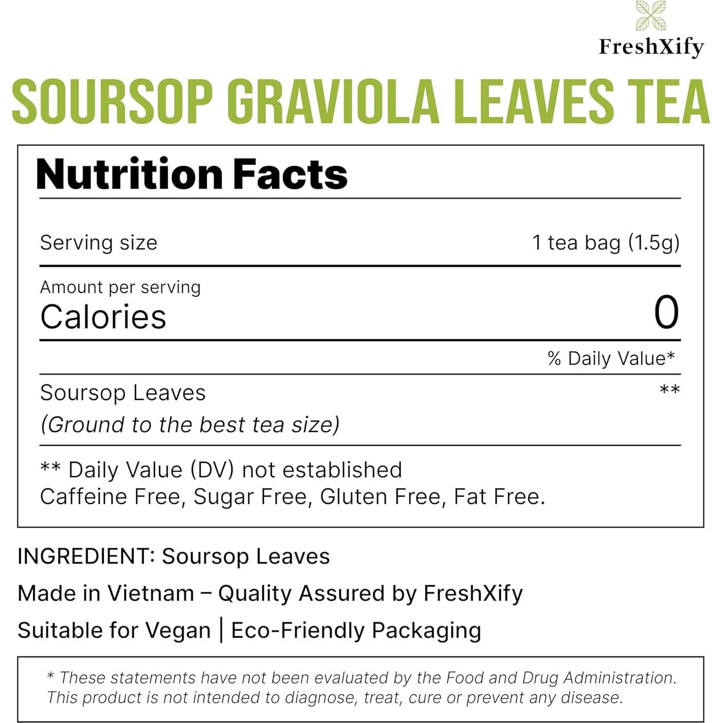 Té de Guanábana FreshXify – 40 Bolsitas 100% Naturales Sin Cafeína