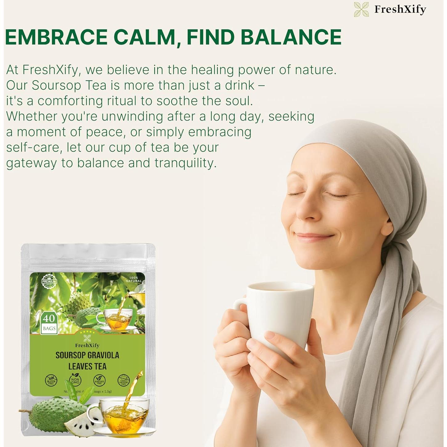 Té de Guanábana FreshXify – 40 Bolsitas 100% Naturales Sin Cafeína