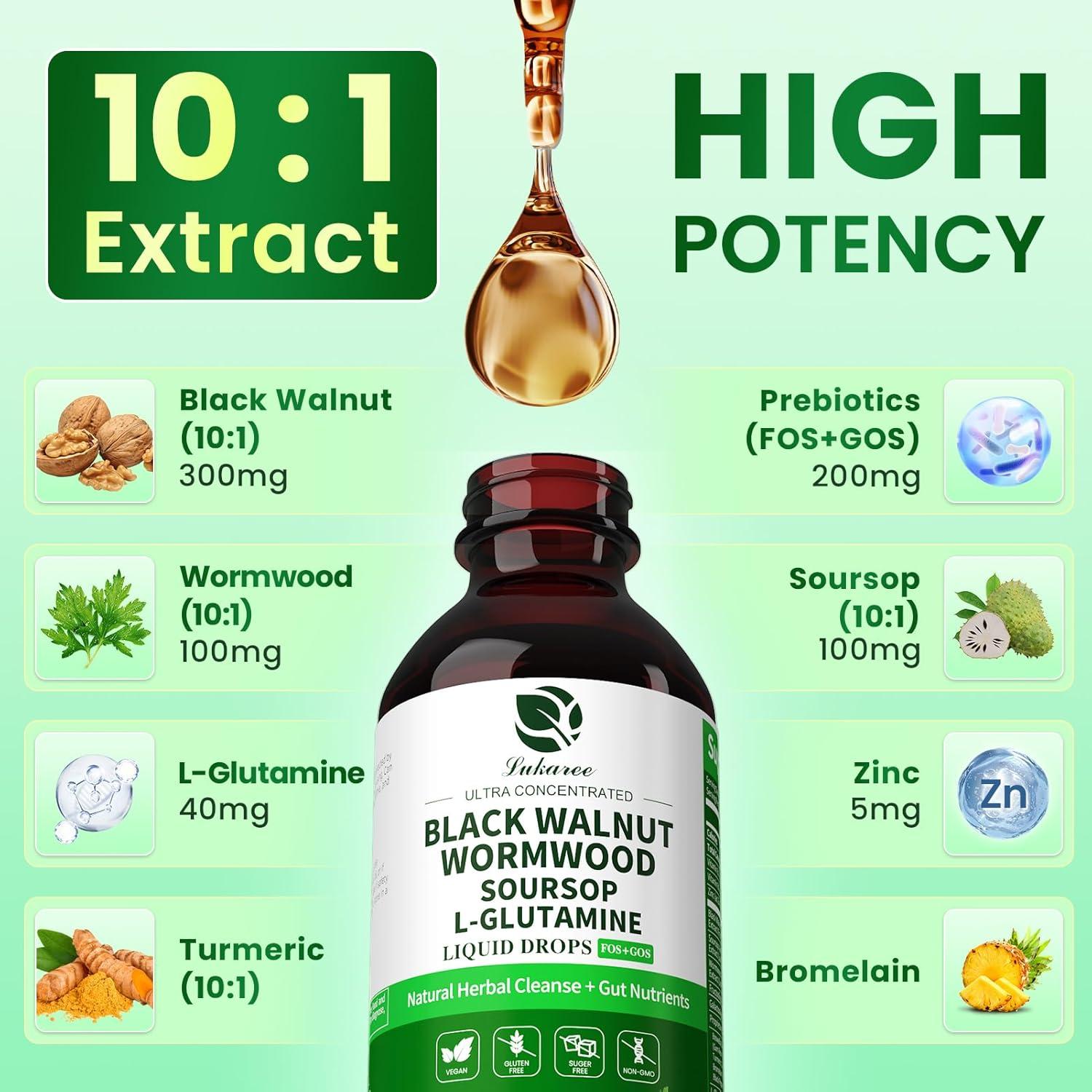 Tintura de Nuez Negra Lukaree 118 ML - Detox Digestivo Vegano