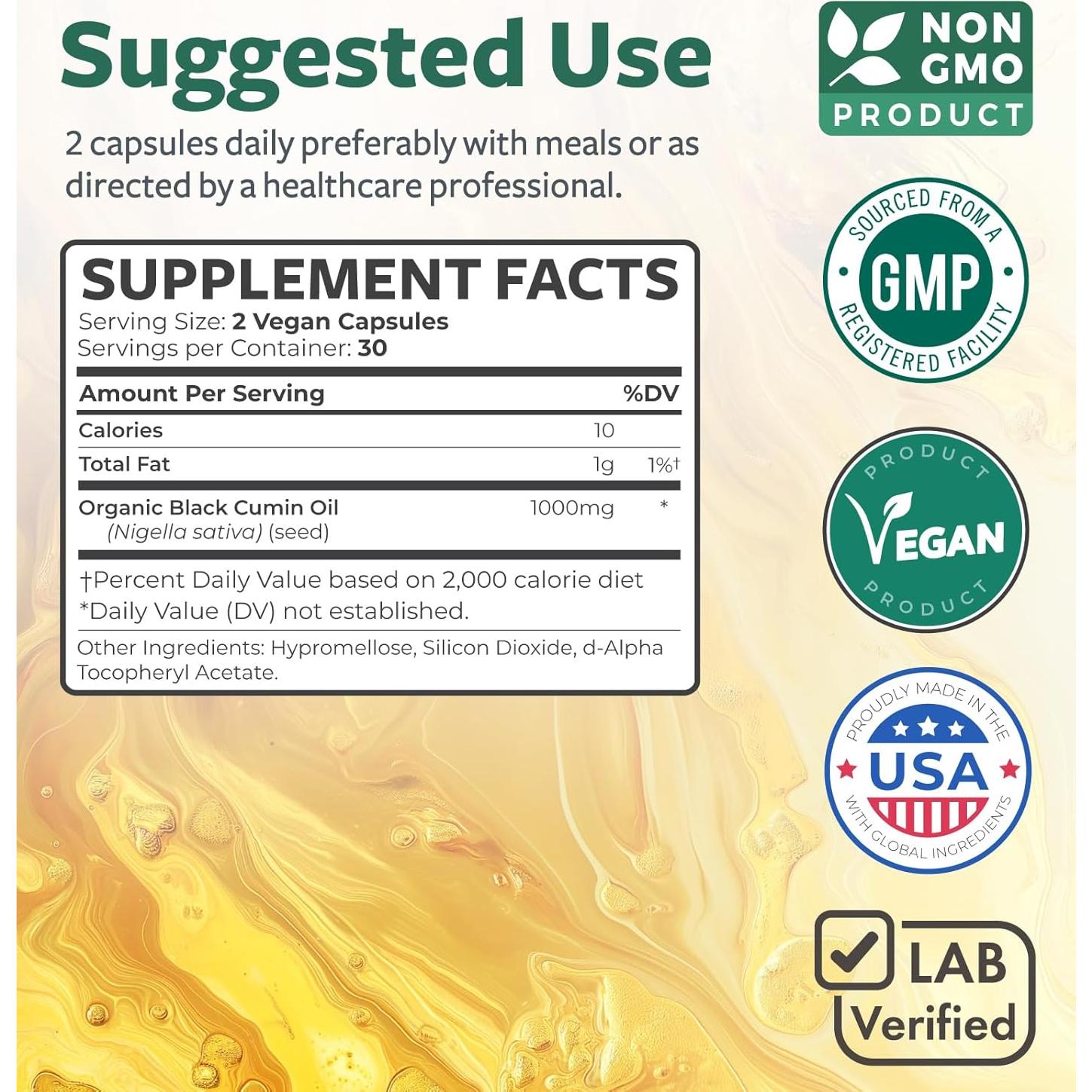 Suplemento Antioxidante con Aceite de Semilla Negra 180 Cápsulas