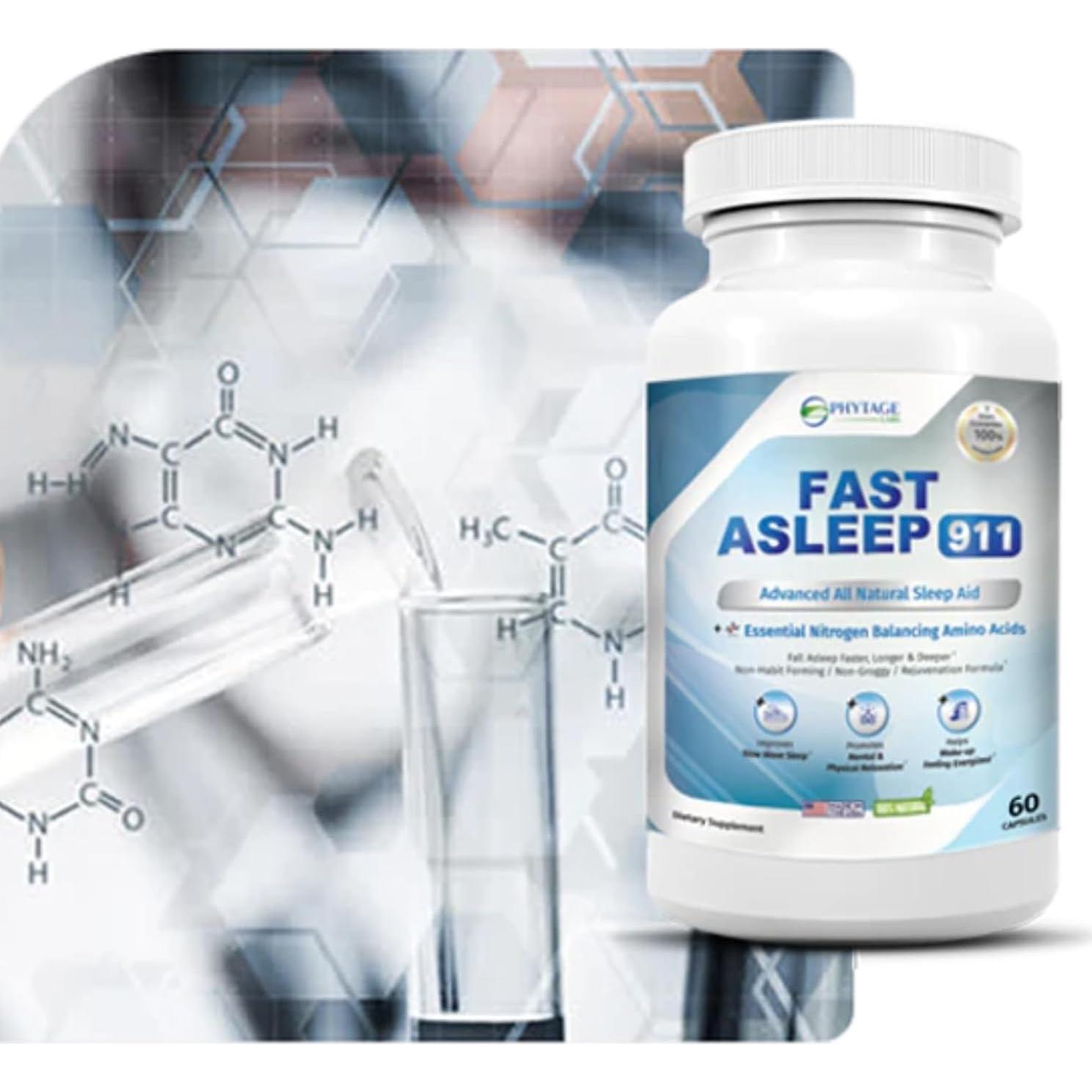 Suplemento Nocturno Fast Asleep 911 Phytage Labs 60 Cápsulas