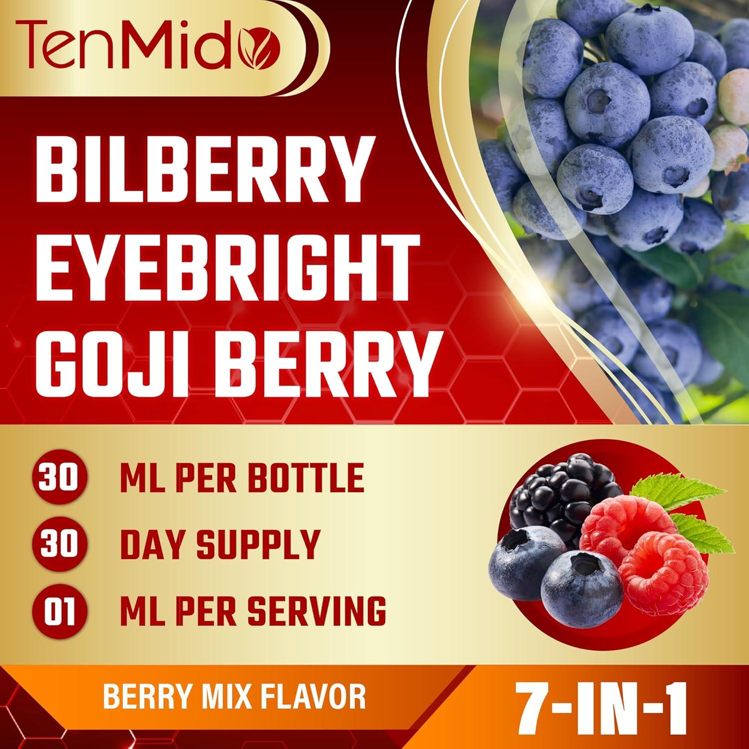 Extracto de Arándano Líquido Tenmido 30ml - Vegano, 7 Ingredientes