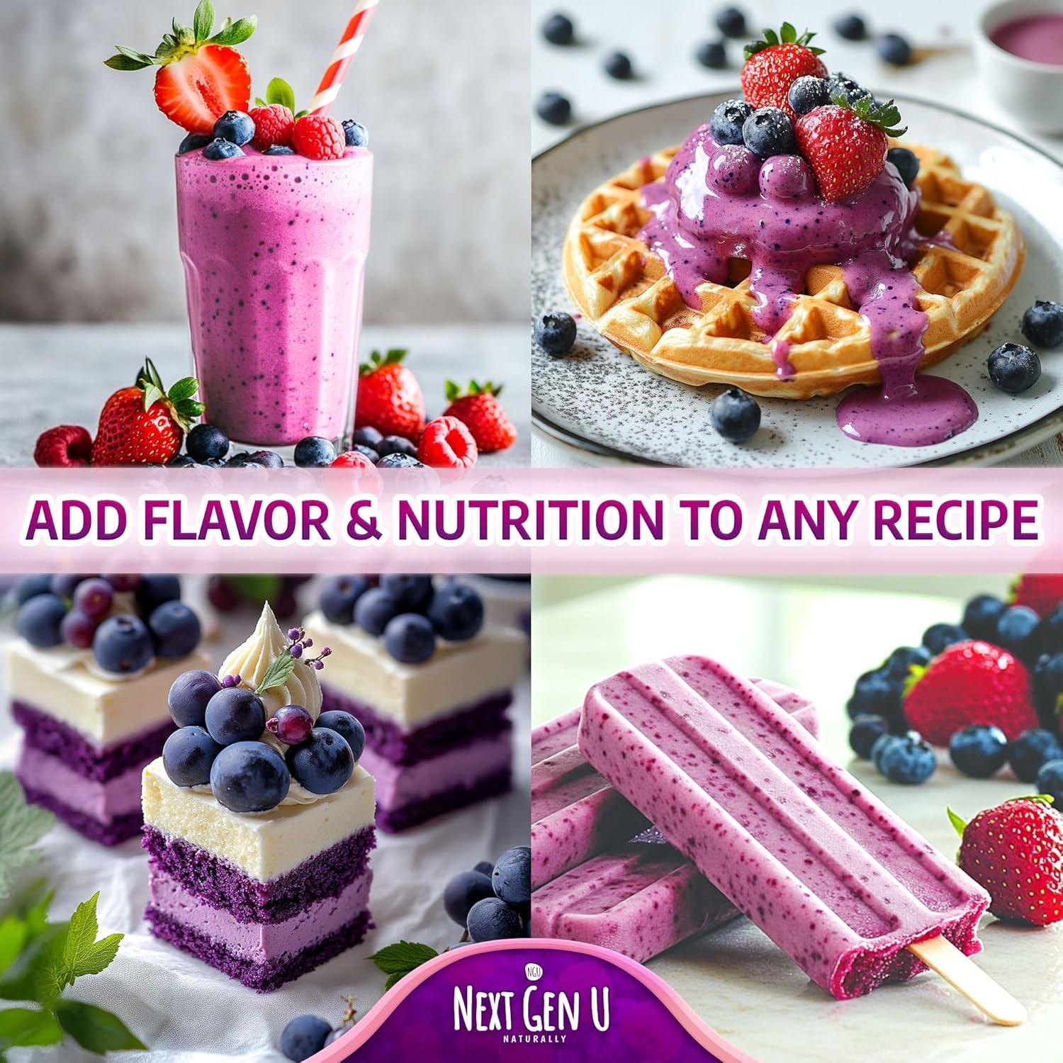 Polvo de Super Berries NGU - 240g - Suplemento Vegano Antioxidante