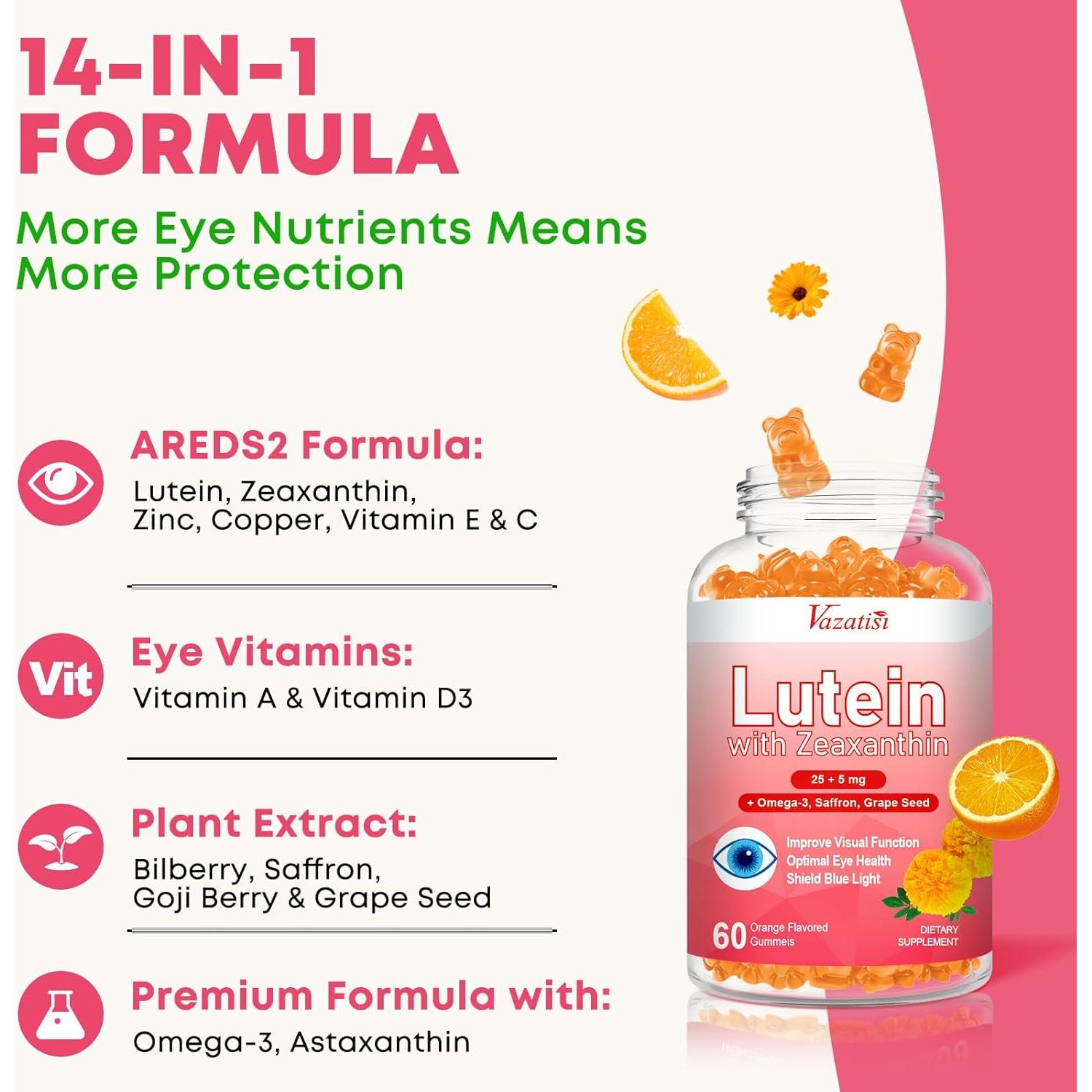Gominolas de Luteína y Zeaxantina Vazatisi 60 Unidades Sabor Naranja