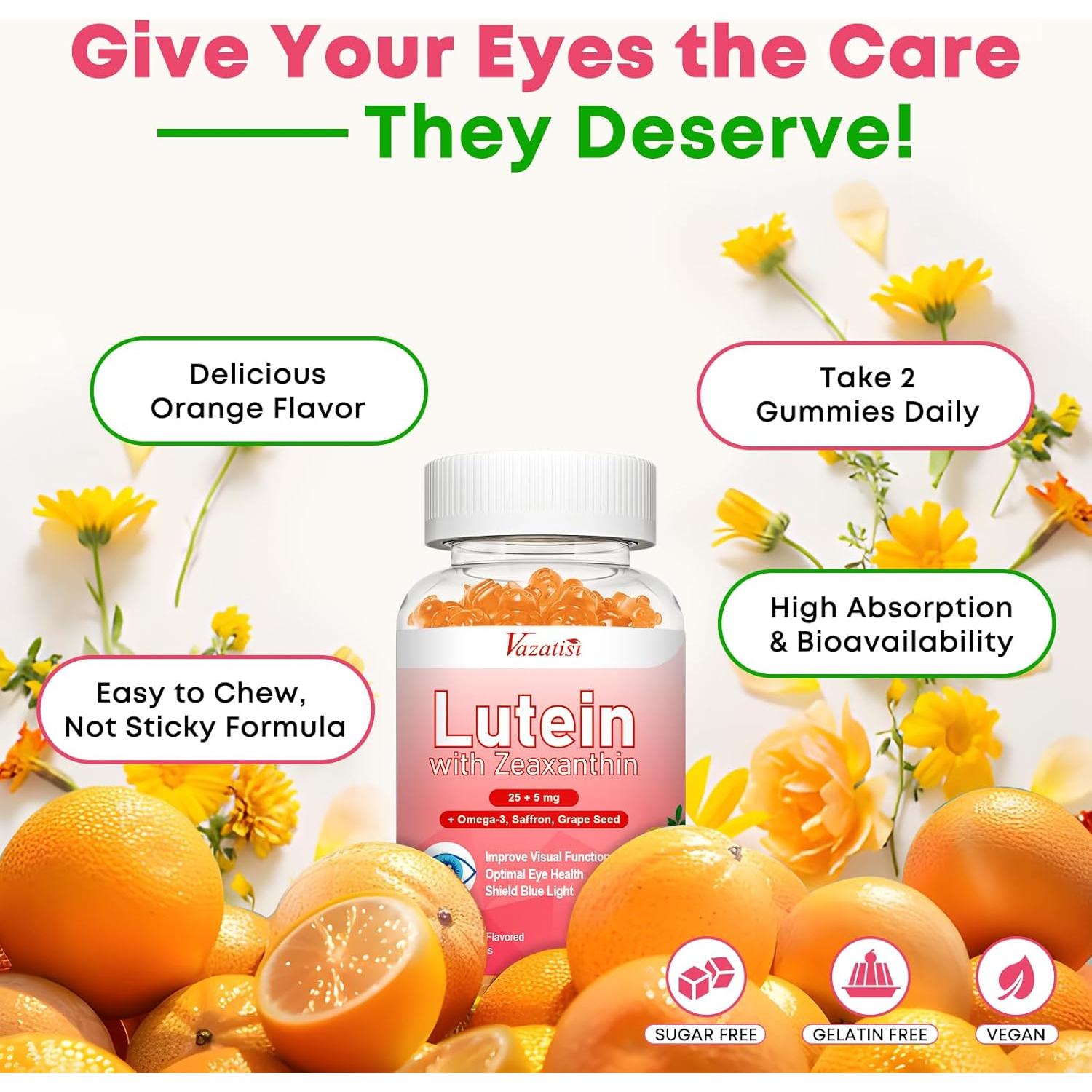 Gominolas de Luteína y Zeaxantina Vazatisi 60 Unidades Sabor Naranja