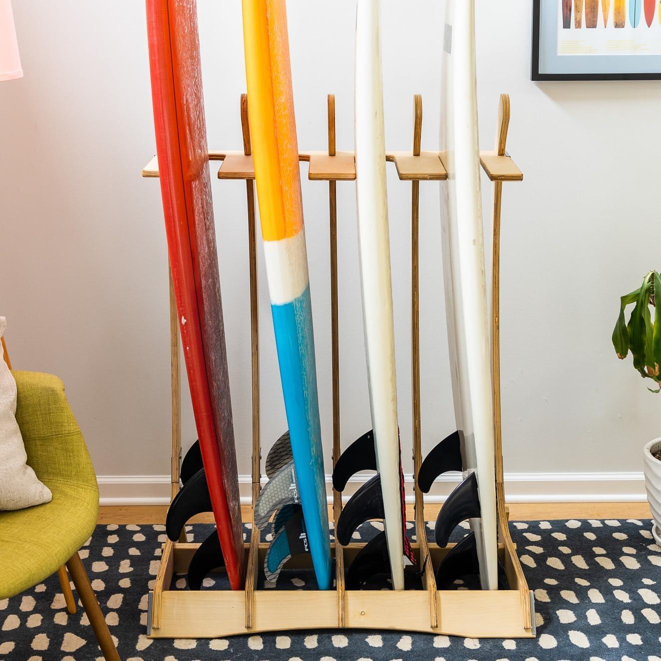 Soporte de Surf StoreYourBoard para 4 Tablas - Madera Sólida