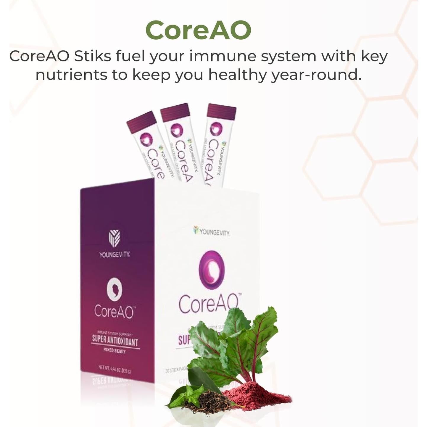 Suplemento Antioxidante Youngevity CoreAO Stiks 30 Porciones