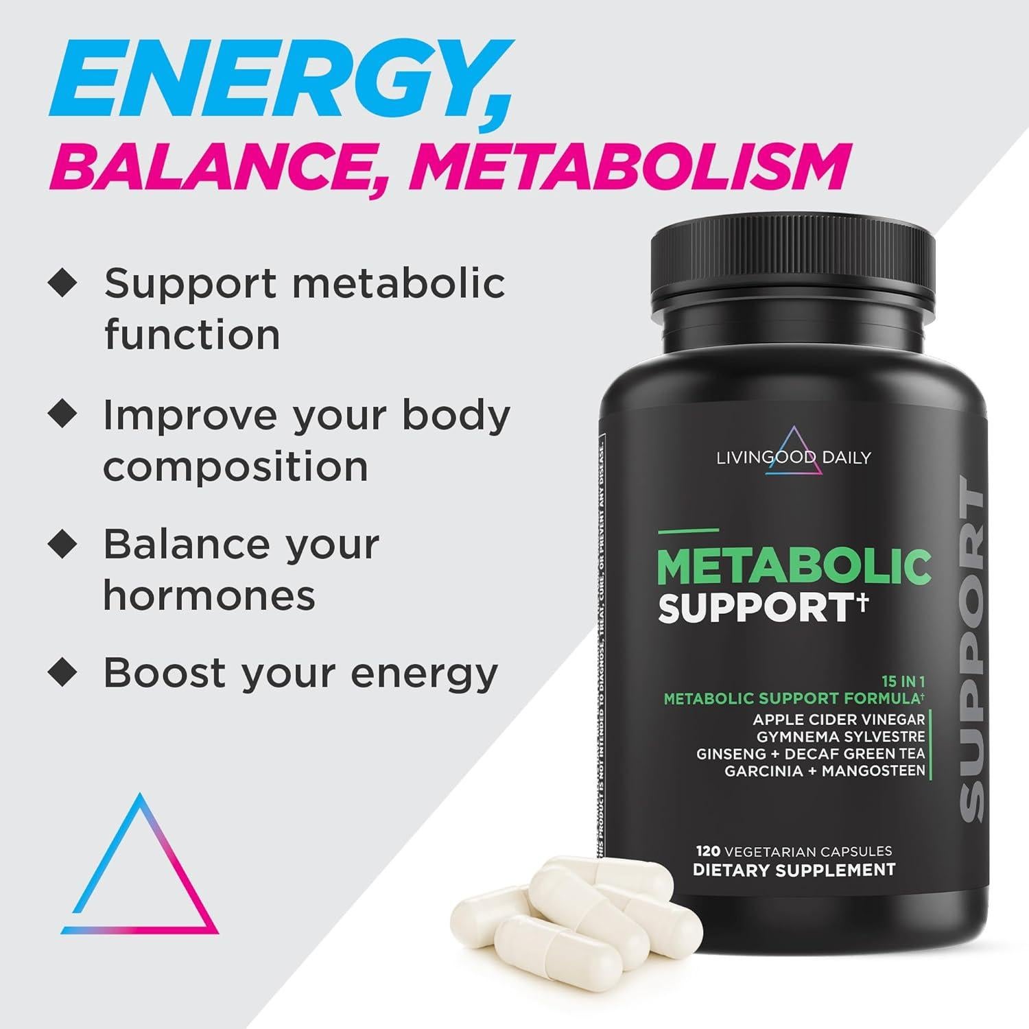 Suplemento Metabólico Livingood Daily 120 Cápsulas Vegetarianas