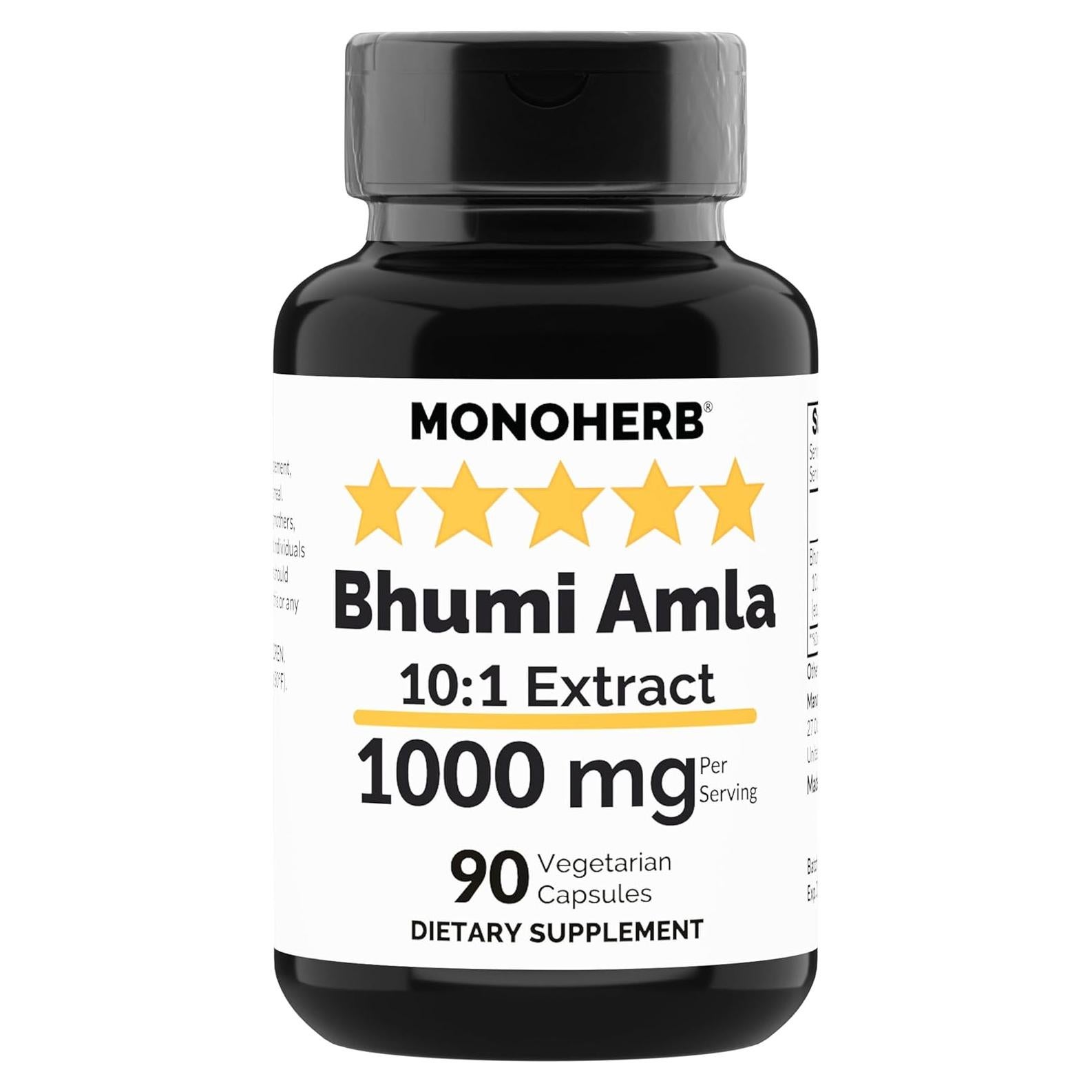 Extracto de Bhumi Amla Monoherb 1000 mg - 90 Cápsulas Vegetarianas